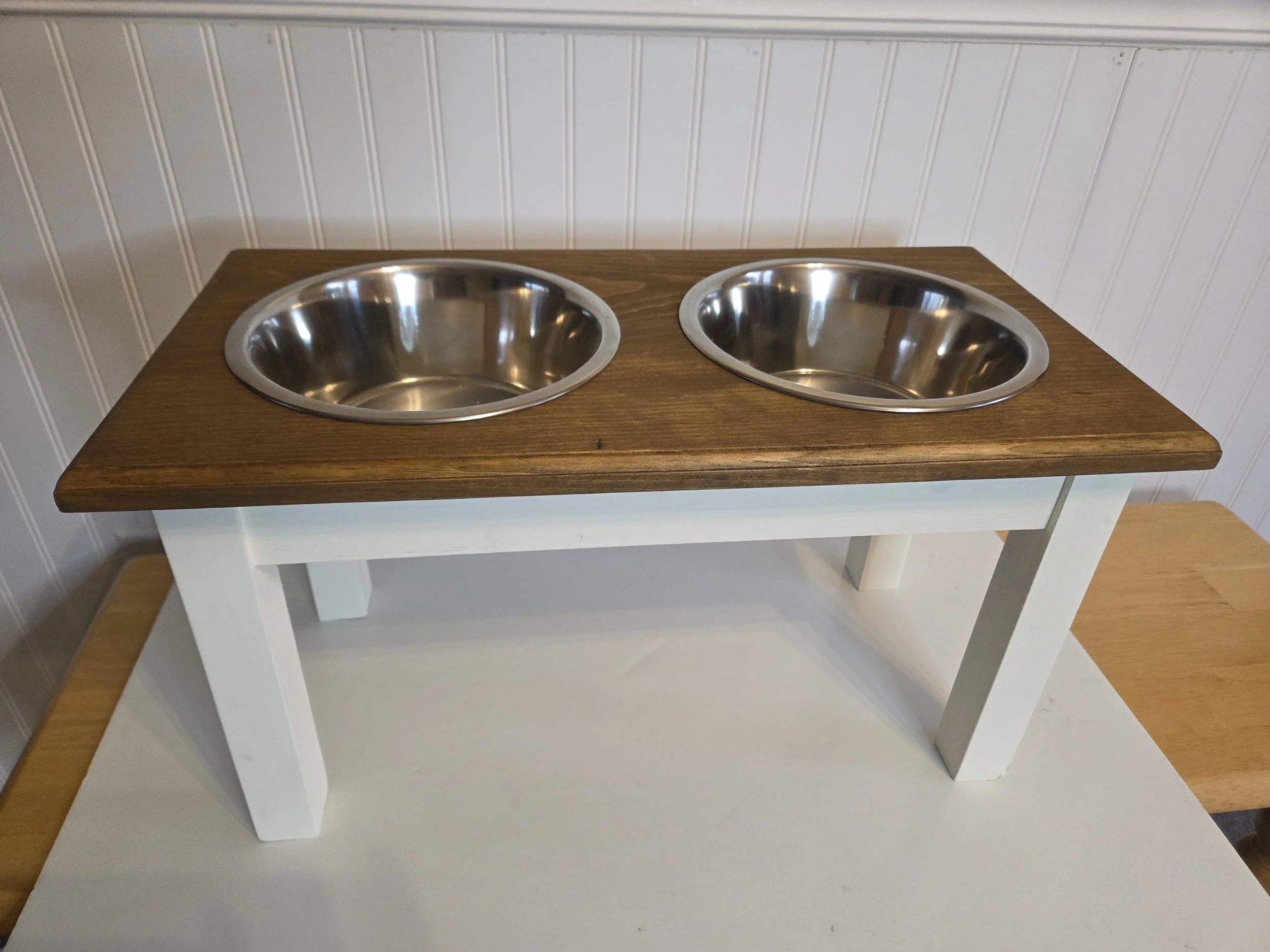LARGE elevated dog bowl holder
