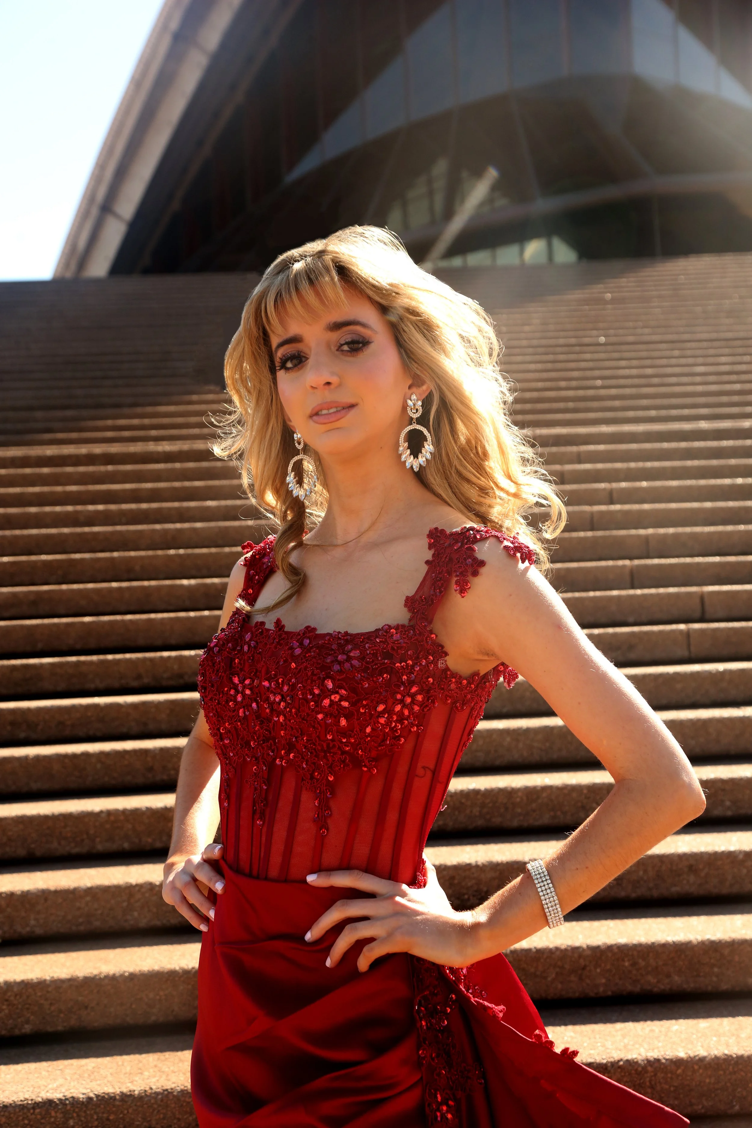 Natalie Mete Red Evening Gown