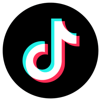TikTok logo with a black background.