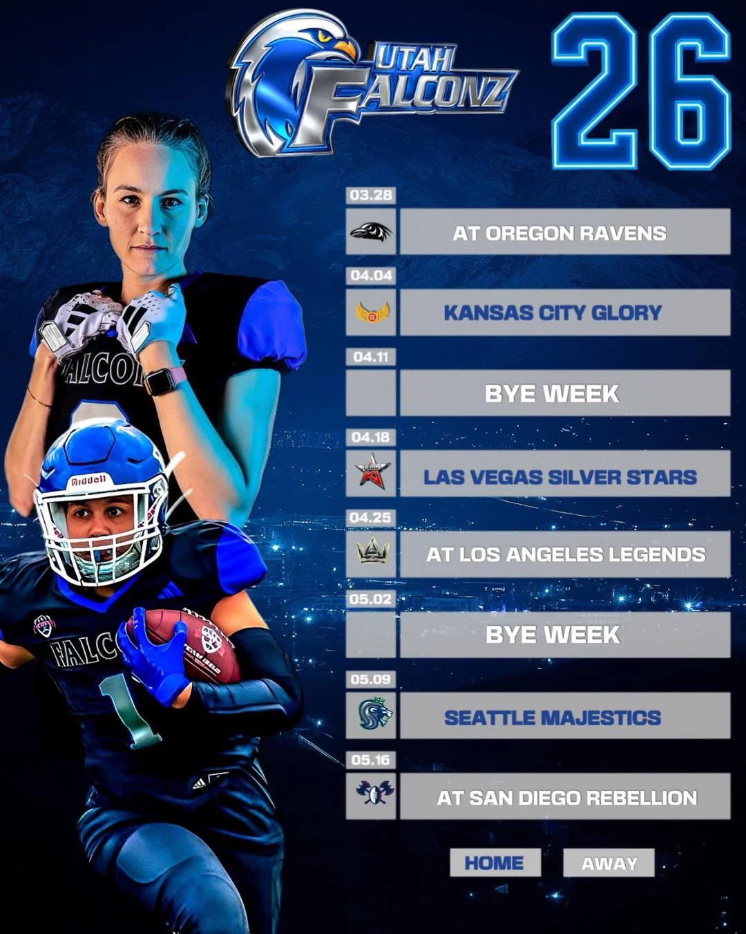 Wings Up: Your 2026 Utah Falconz Schedule Is Here!