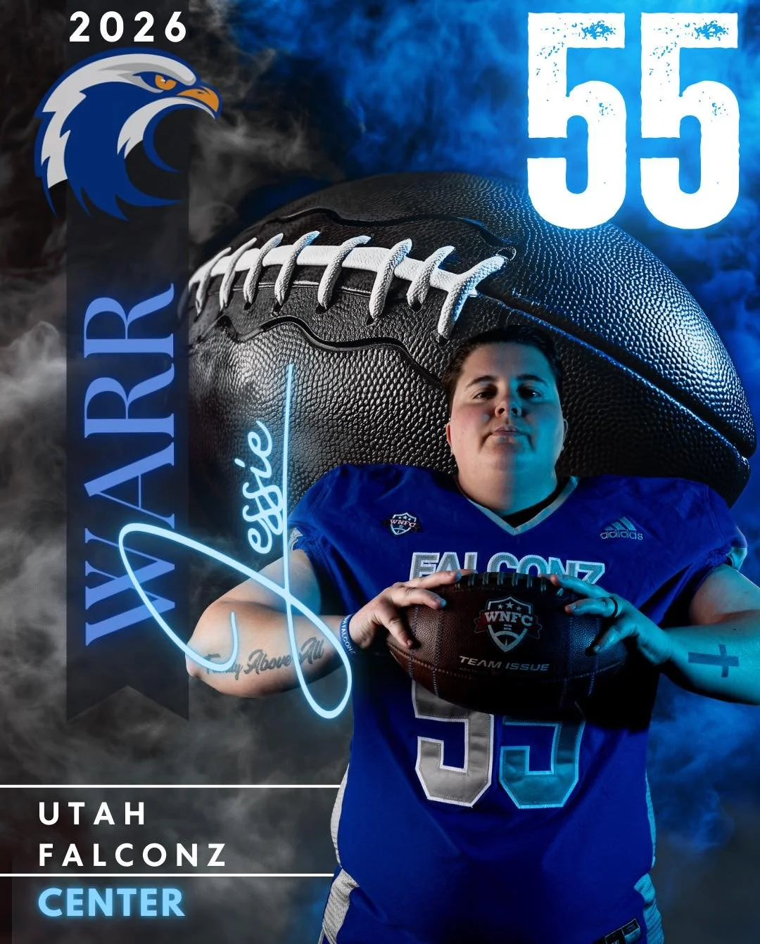 Meet Jessie #55 &bull; C 

Draper raised, Aquatic Coordinator, and heading into her fourth season with the Utah Falconz.

Jessie plays Center and serves on the board for the Falconz as the Community Outreach Coordinator, giving back to the community 