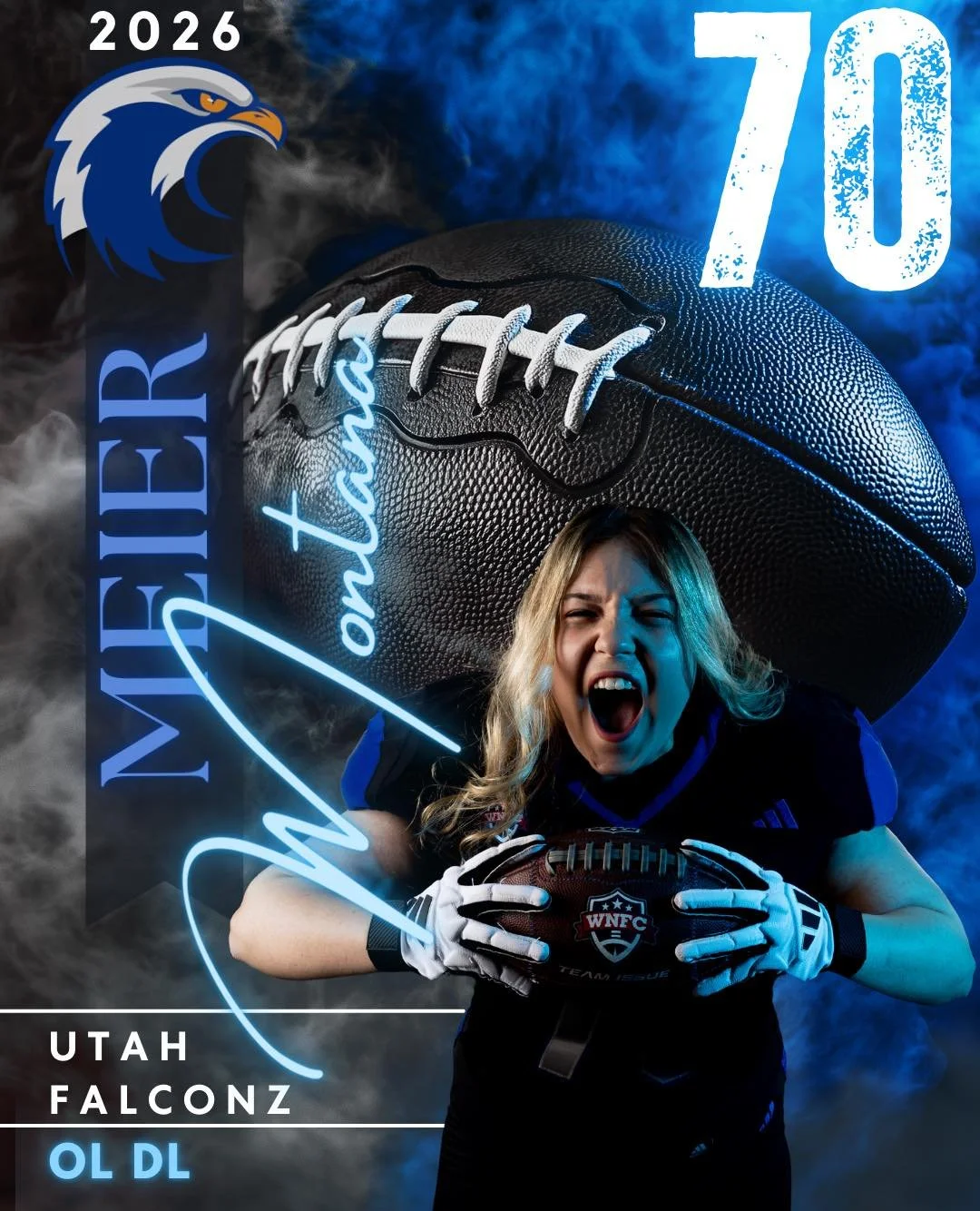 Meet Tana #70 &bull; OL / DL

Cottonwood, Utah local, medical assistant, and four-year Falconz vet.

After playing volleyball in high school, Tana was ready to get back into sports and find that competitive spark again. Football gave her that opportu