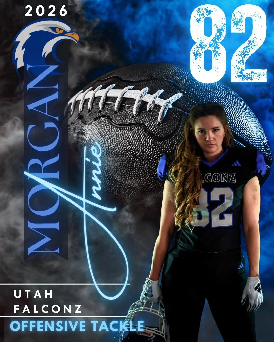 Meet Annie #82 &bull; OT

Draper, Utah local, RN, mom, and rookie Falcon.

Annie has supported the game from the sidelines for years, watching her husband coach and cheering on her sister and sisters-in-law. This season, she decided it was her turn t