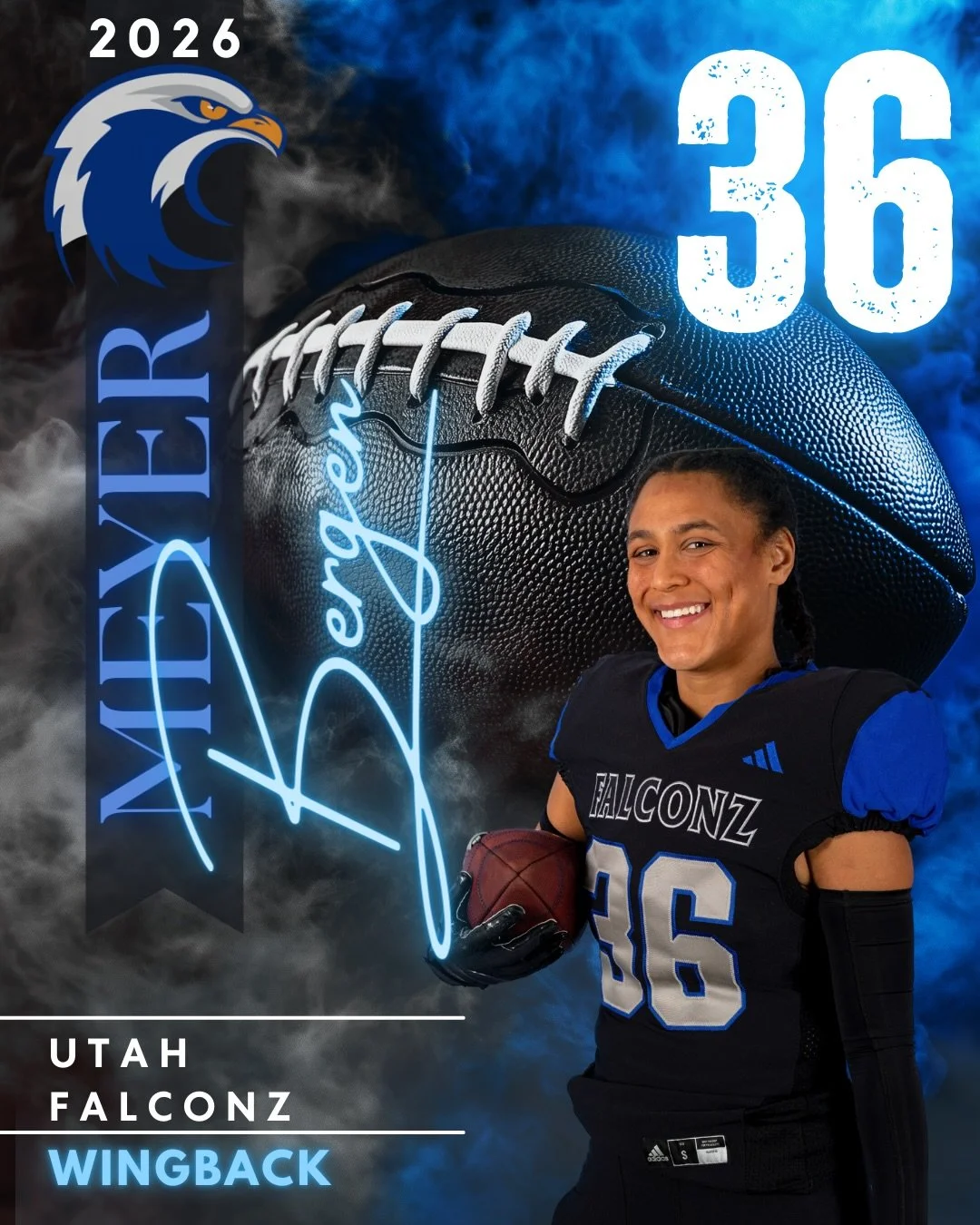 Meet Bergen #36 &bull; WB

From Salt Lake City, University of Utah alum, marketing science analyst, and rookie Falcon.

Bergen found football through flag, never expecting it to become something so meaningful in her life. What started as trying somet