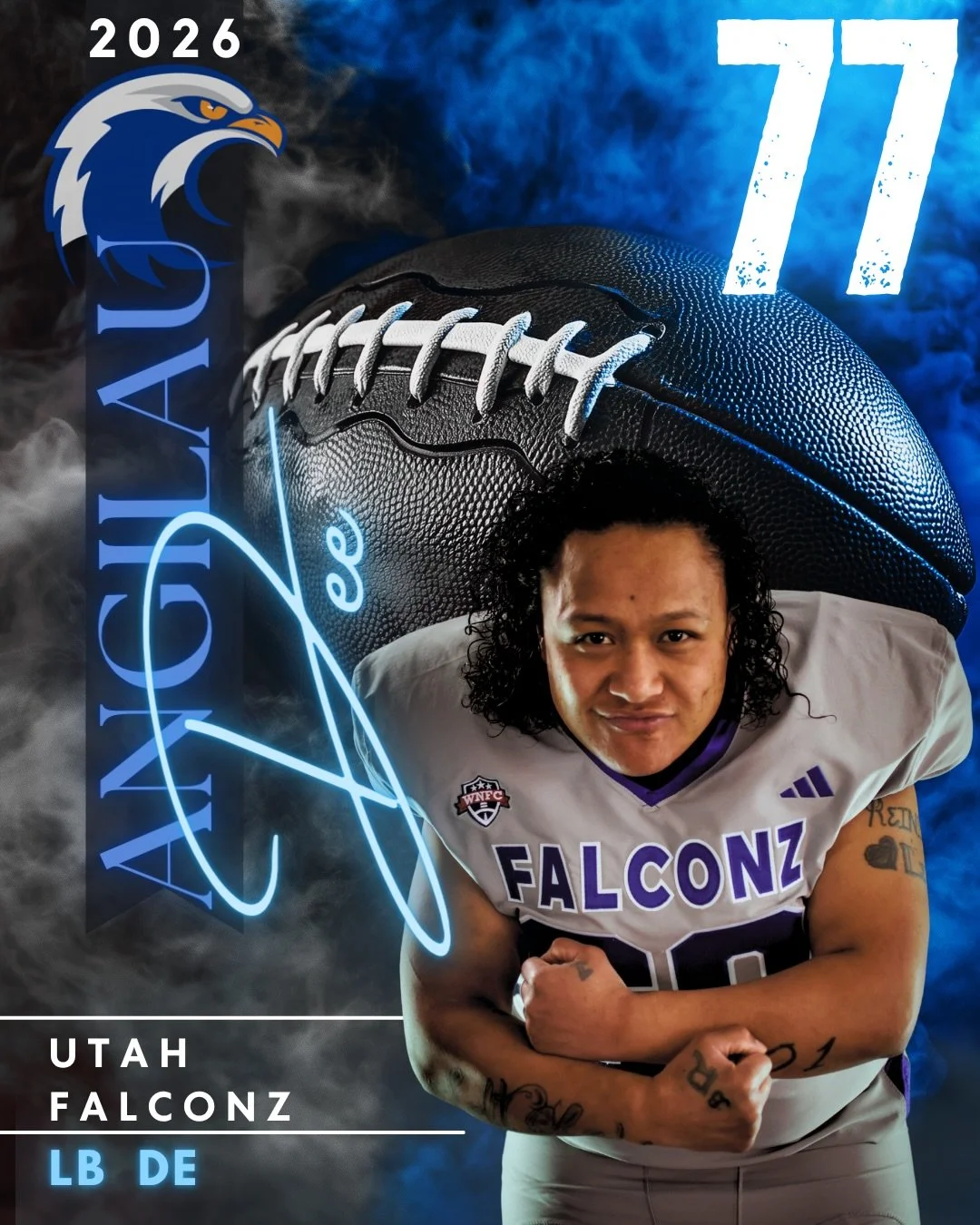 Meet Dee #77 &bull; LB / DE

From Kearns, Utah, concrete laborer and finisher, and OG Falcon from the team&rsquo;s first season, returning for her 2nd year as a Falcon!

Dee started playing football at just 8 years old, building a lifelong connection