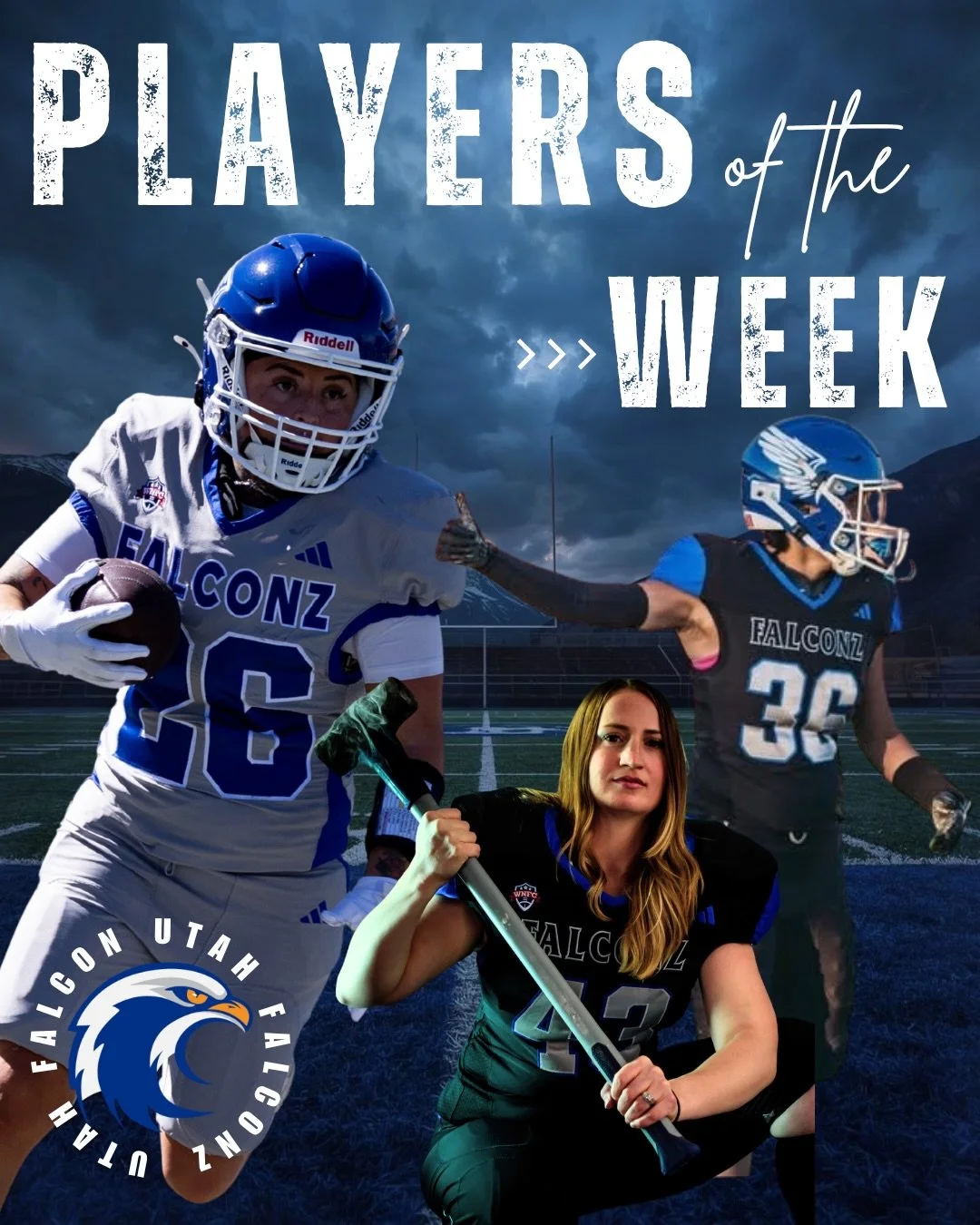 PLAYERS OF THE WEEK 🏈 | Week 2

⚡ Offensive Threat &ndash; Gina Mondragon #26
82 Total Yards &bull; 5.5 Average Yards Per Carry

💥 Trench Force &ndash; Nikki Gilbreth #43
0 QB Pressures Allowed

🔒 Defensive Lockdown &ndash; Bergen Meyer #36
1 Fumb