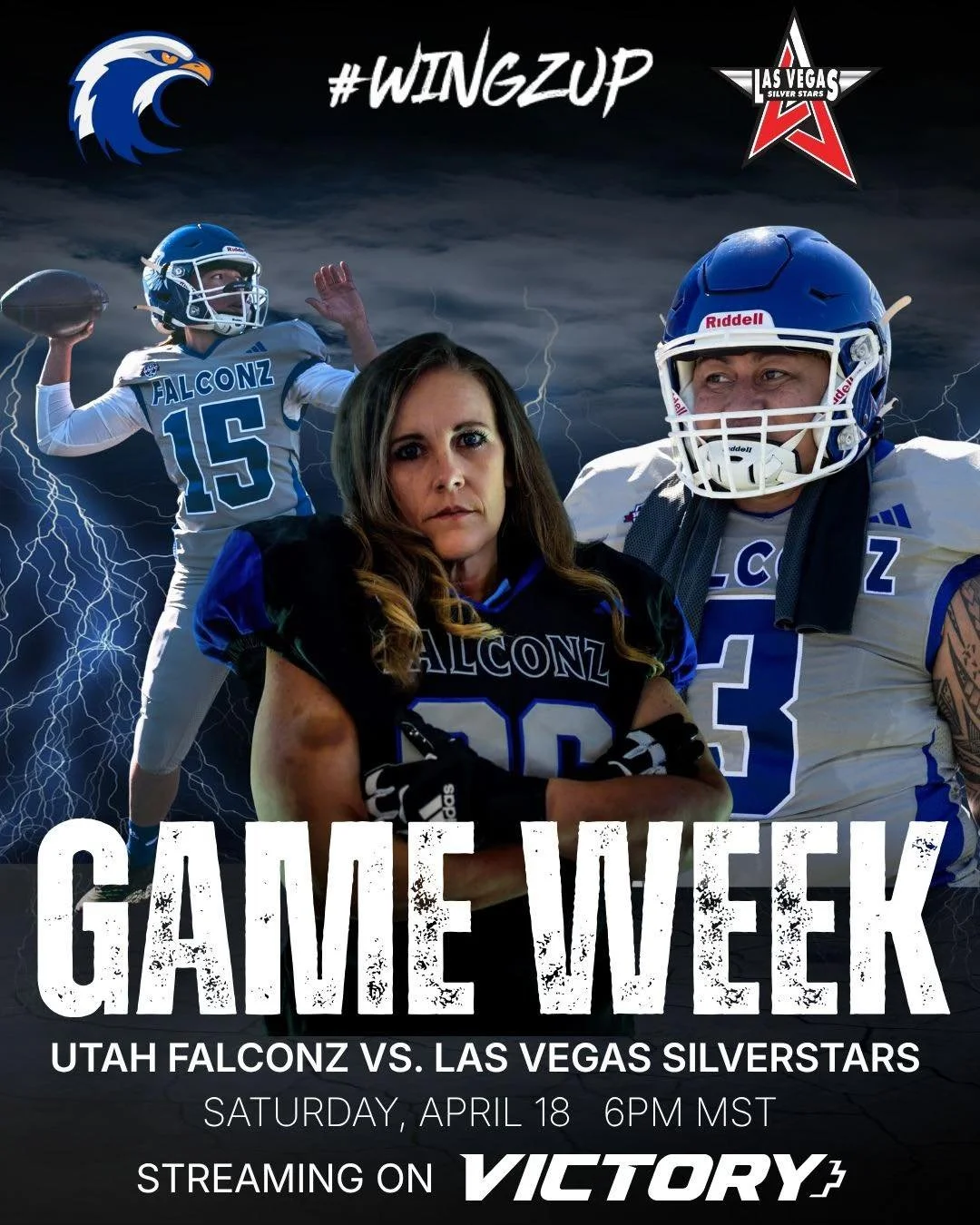 🔥GAME WEEK🔥
The Utah Falconz are back HOME taking on the Las Vegas Silver Stars 🏈🦅

🗓️ Saturday, April 18
🕕 Kickoff: 6 PM MST
📍 Judge Memorial High School
650 S 1100 E, Salt Lake City, UT

Come celebrate our Community Pride Night. 
More than f