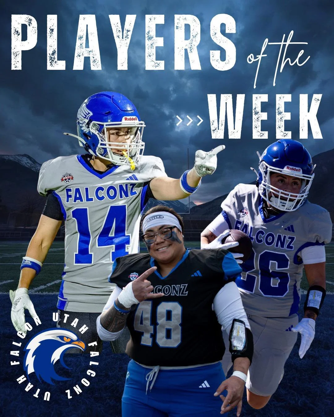 PLAYERS OF THE WEEK 💪 | Week 4

💥 Trench Force &ndash; Tara Faatili #48
1 Sack &bull; 1.5 TFL &bull; 3 Tackles

🛑 Defensive Lockdown &ndash; Erin Miller #14
1 Interception &bull; 3 Solo Tackles &bull; 1 Pass Breakup

🔥 Offensive Standout &ndash; 