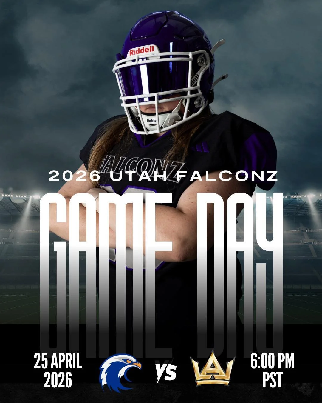 🔥GAME DAY🔥
The Utah Falconz have touched down in Cali and are gearing up to play the Los Angeles Legends 🏈🦅

🗓️ TODAY
🕕 Kickoff: 6 PM PST
📍 St. Anthony Sports Complex
4832 Clark Ave., Lakewood, CA

Falconz Family, we feel you wherever you, tap
