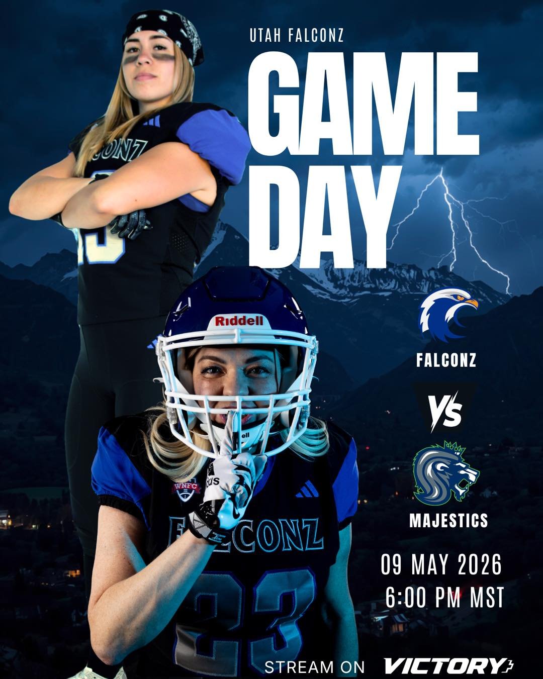 🔥IT&rsquo;S GAME DAY🔥

The Utah Falconz are HOME for the final home game of the season as the Seattle Majestics come to town 🏈🦅

🗓️ TODAY
🕕 Kickoff: 6 PM MST
📍 Judge Memorial High School
650 S 1100 E, Salt Lake City, UT

💙 BLUE OUT TRIBUTE GA