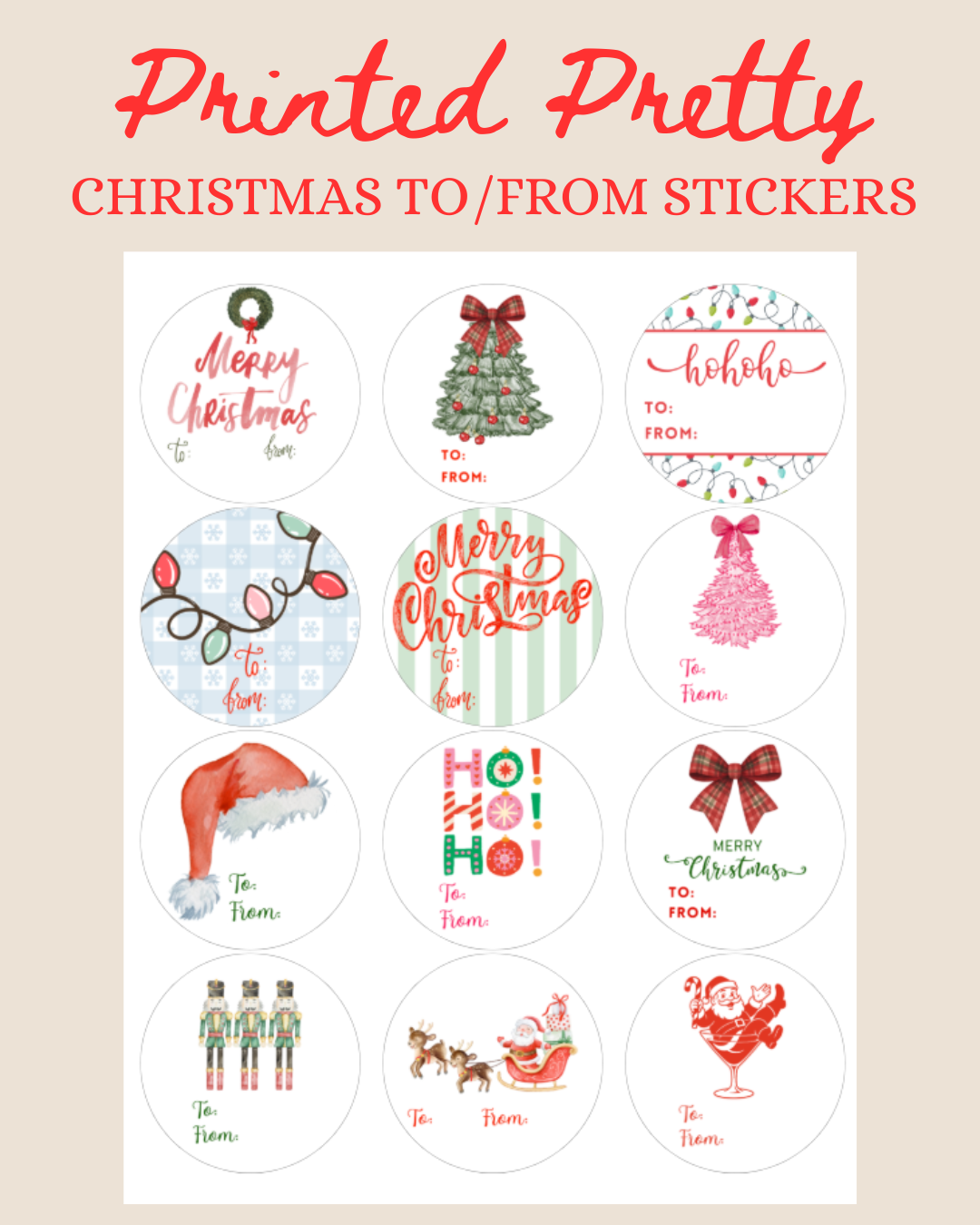 Christmas To/From Stickers