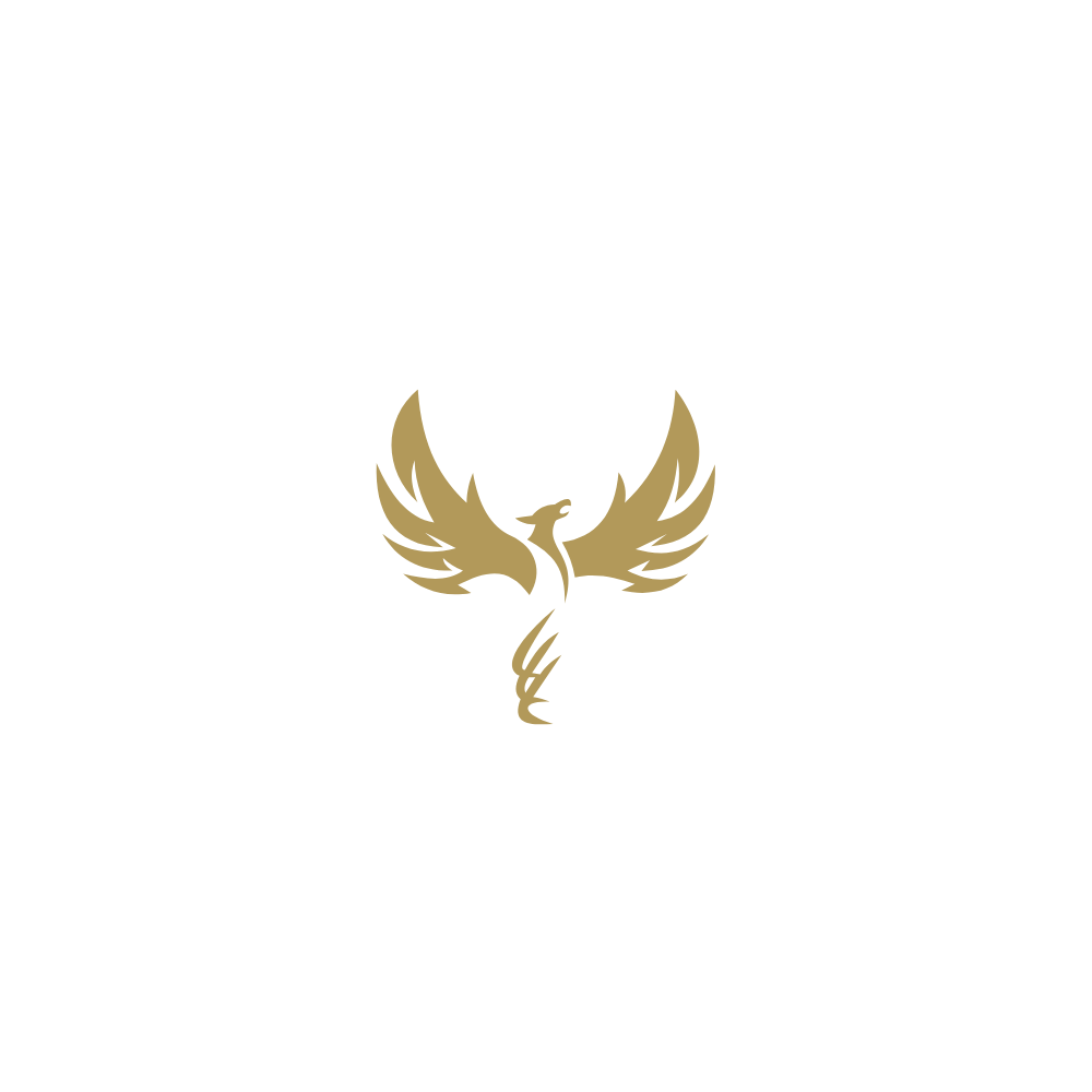 Black and gold logo featuring a stylized phoenix with wings spread and a serpent wrapped around its neck.