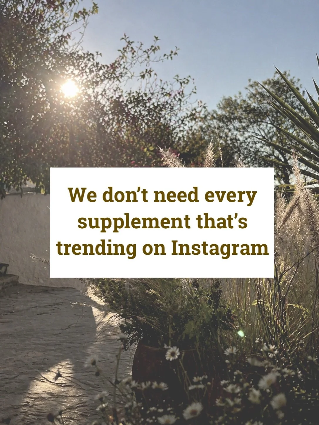 Our consumerist culture says we need more and more things and gadgets and supplements to live a heathy life. I think it&rsquo;s the opposite- less and less typically proves to be more beneficial for me. 

Ps I do use supplements and I am not against 