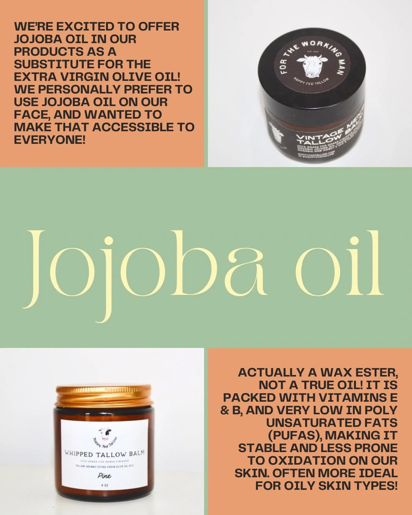 Don&rsquo;t worry- we still love our extra virgin olive oil! 🤍 I know personally many people prefer not to use olive oil on their face- so we added another option that scores lower on the comedogenic scale! If you have combination skin and/ or are p