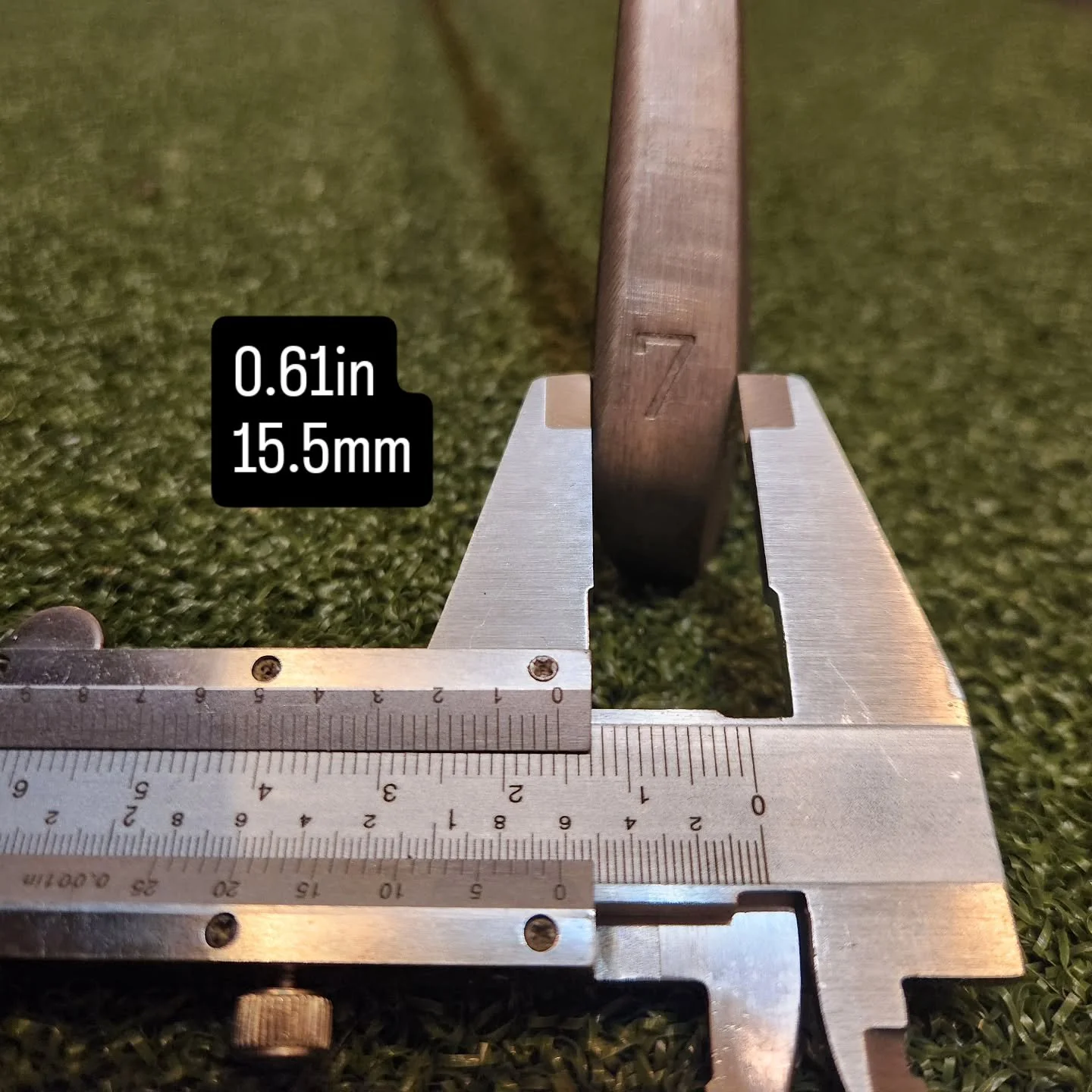 At 0.61in or 15.5mm at the widest point of the sole on our 7 iron, is there a narrower sole on the market? Not something I specifically set out for, but it would be a cool claim to hold.