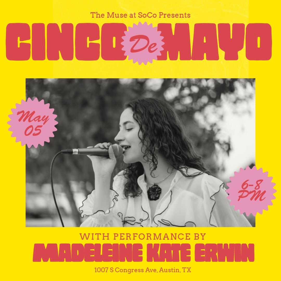 Next Show!!! So excited to have our first show in Austin on Cinco de Mayo 🪇 Come out and see us @museatsoco from 6-8!
