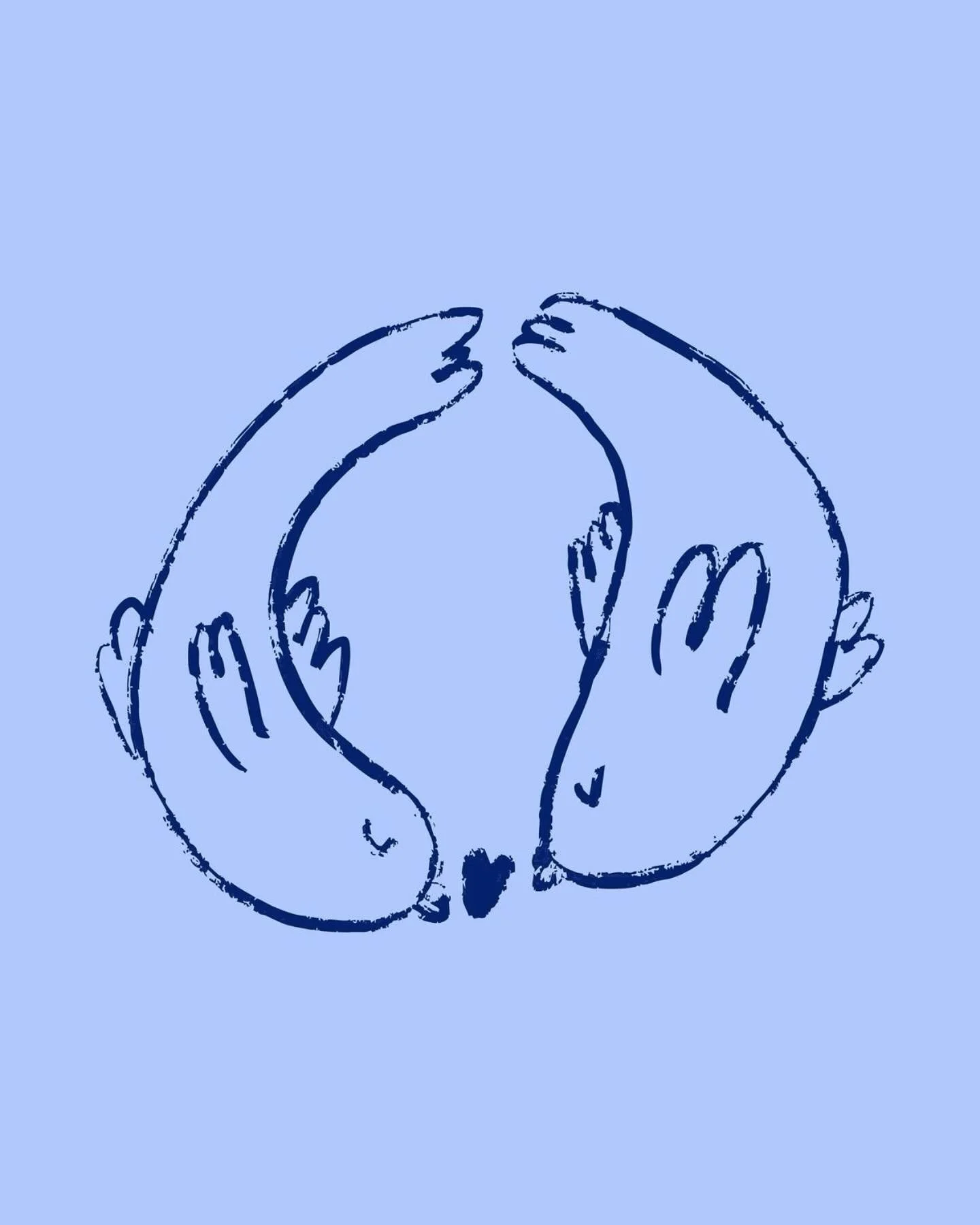 The two fish kissing illustration was one of the first pieces I created that really captured a sweet, playful kind of love. There&rsquo;s something charming about the simplicity&mdash;two little fish, facing each other with a gentle kiss, surrounded 