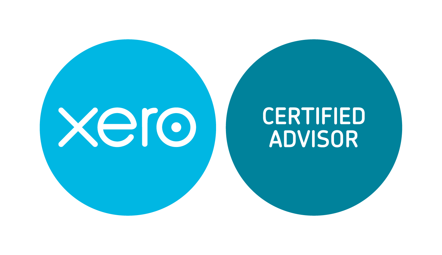 Xero Certified Advisor logo with two overlapping circles, one with 'xero' in lowercase and the other with 'CERTIFIED ADVISOR' in uppercase.