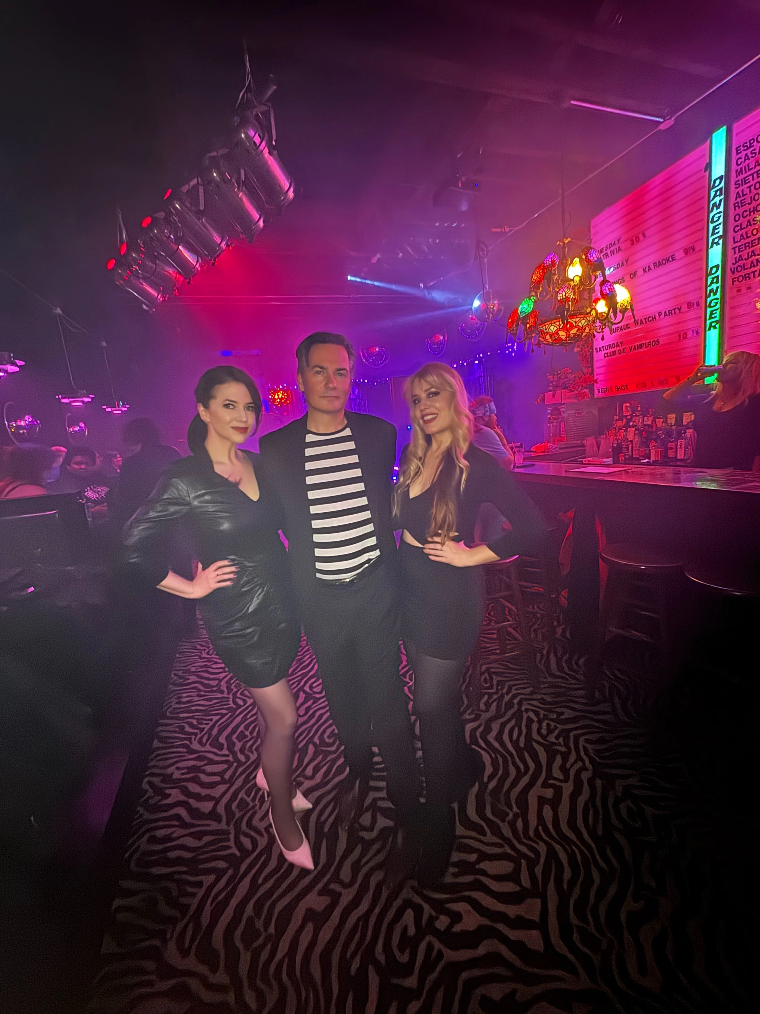 Jenny, Andy, Abbi (Bunny X) at Risky Business