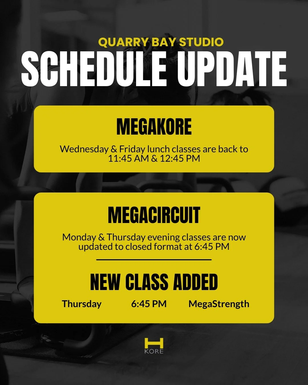 We have a few updates to our schedule starting this April! Plus, new classes added😉

Check out our schedule updates and book your classes in our bio link. 🙌🏼

#hkore #megakore #megacircuit #lagree