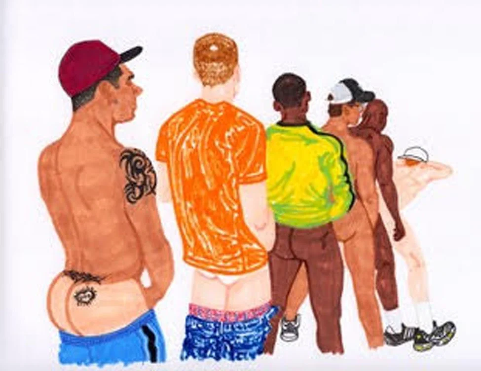 CUMPUG, "Line 'Em Up" 2024. Mixed media (Markers, acrylic, and ink) on 160gsm paper. 9 x 12 inches. Contact: jrjpyne@gmail.com