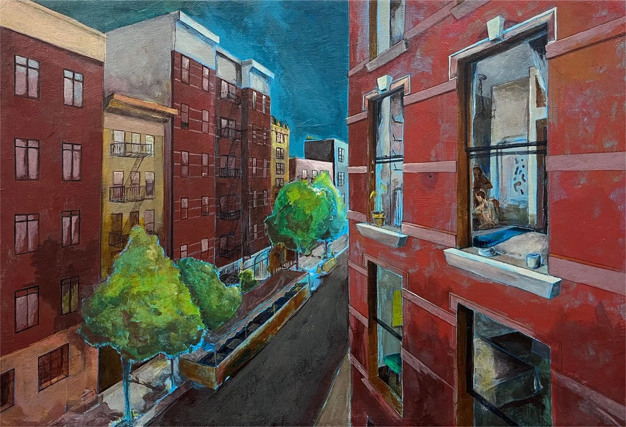 Henry Kramer, "Bedford" 2026. Acrylic on canvas. 11 x 16 inches. Contact: henryjkramer@gmail.com