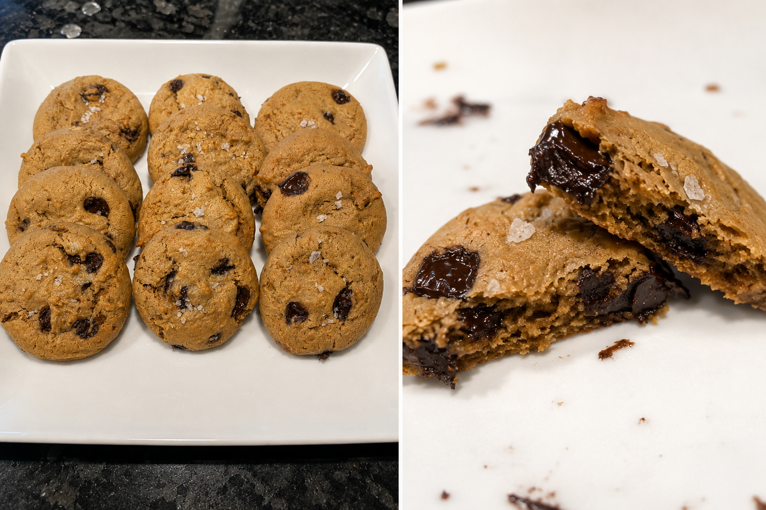NEW!!!  Salted Lebanese Tahini and Dark Chocolate Chip Cookies