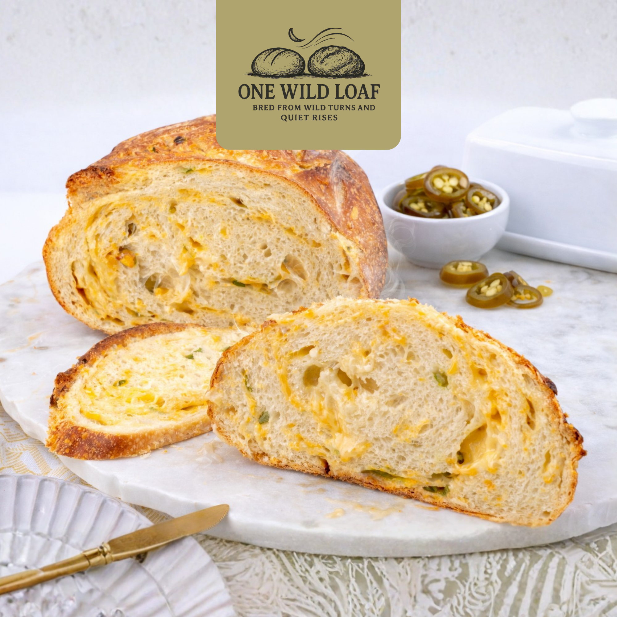 Vegan Cheddar Jalapeno Sourdough Boule