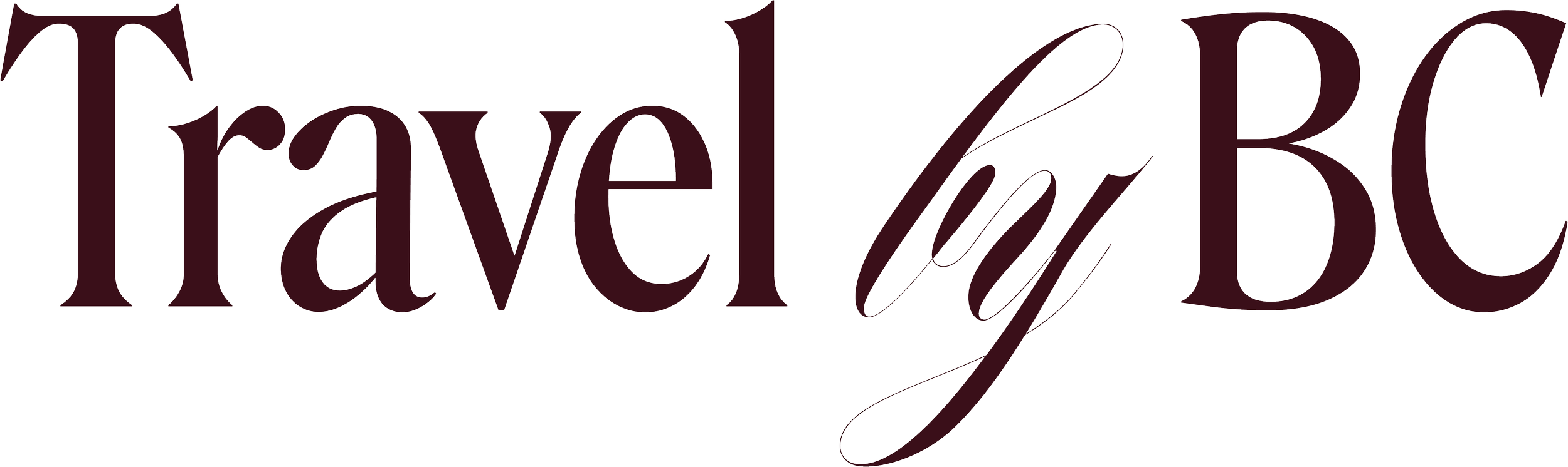Stylized text reading 'Travel & Lib' in dark red and black cursive font.