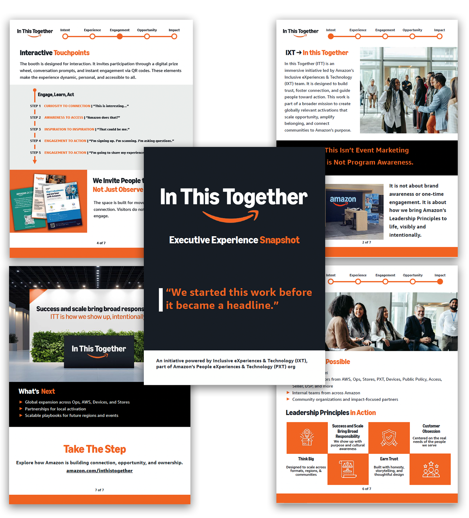 Amazon "In This Together" Executive Experience Program Snapshot Document Design