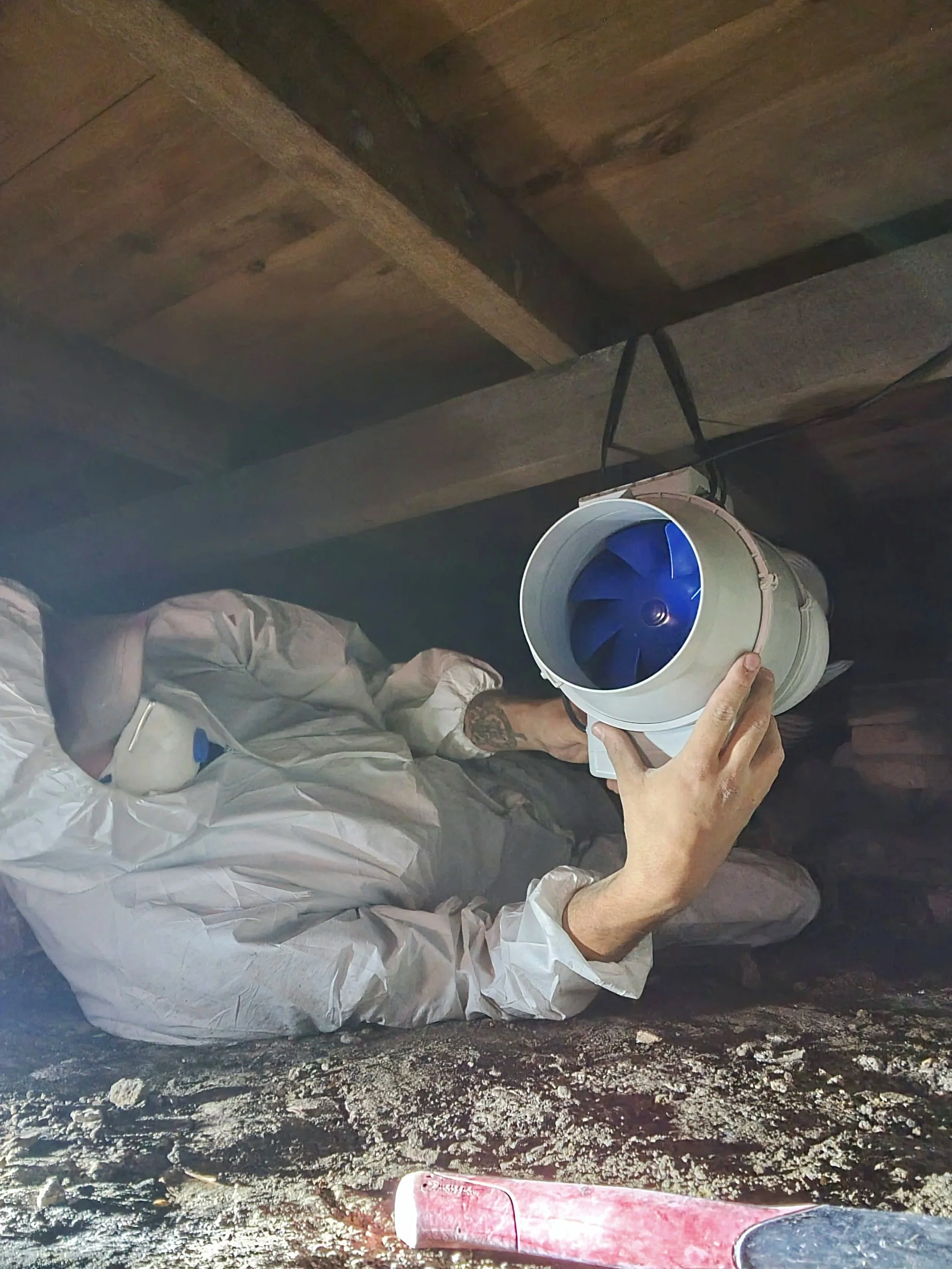 Vent installed to reduce moisture build-up beneath property