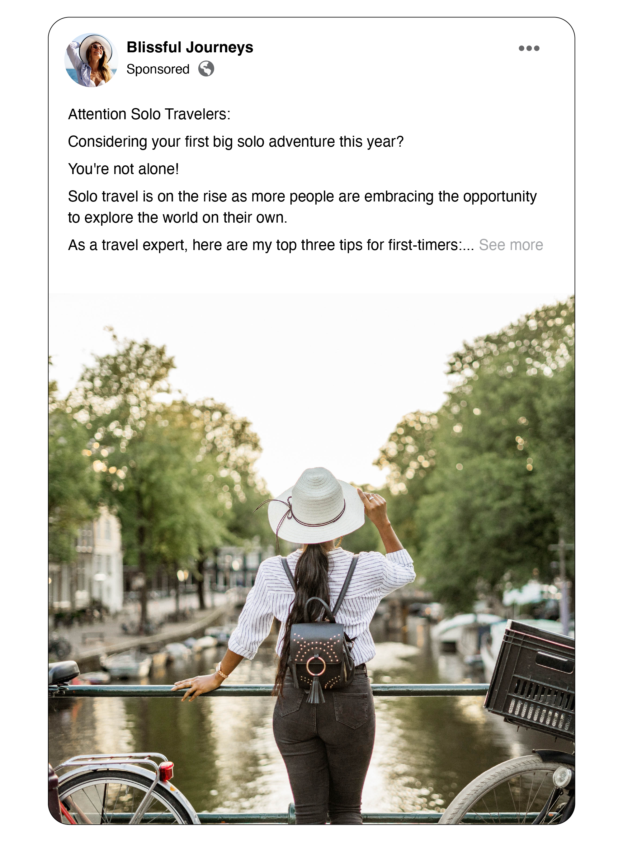 Solo Travelers Facebook Post