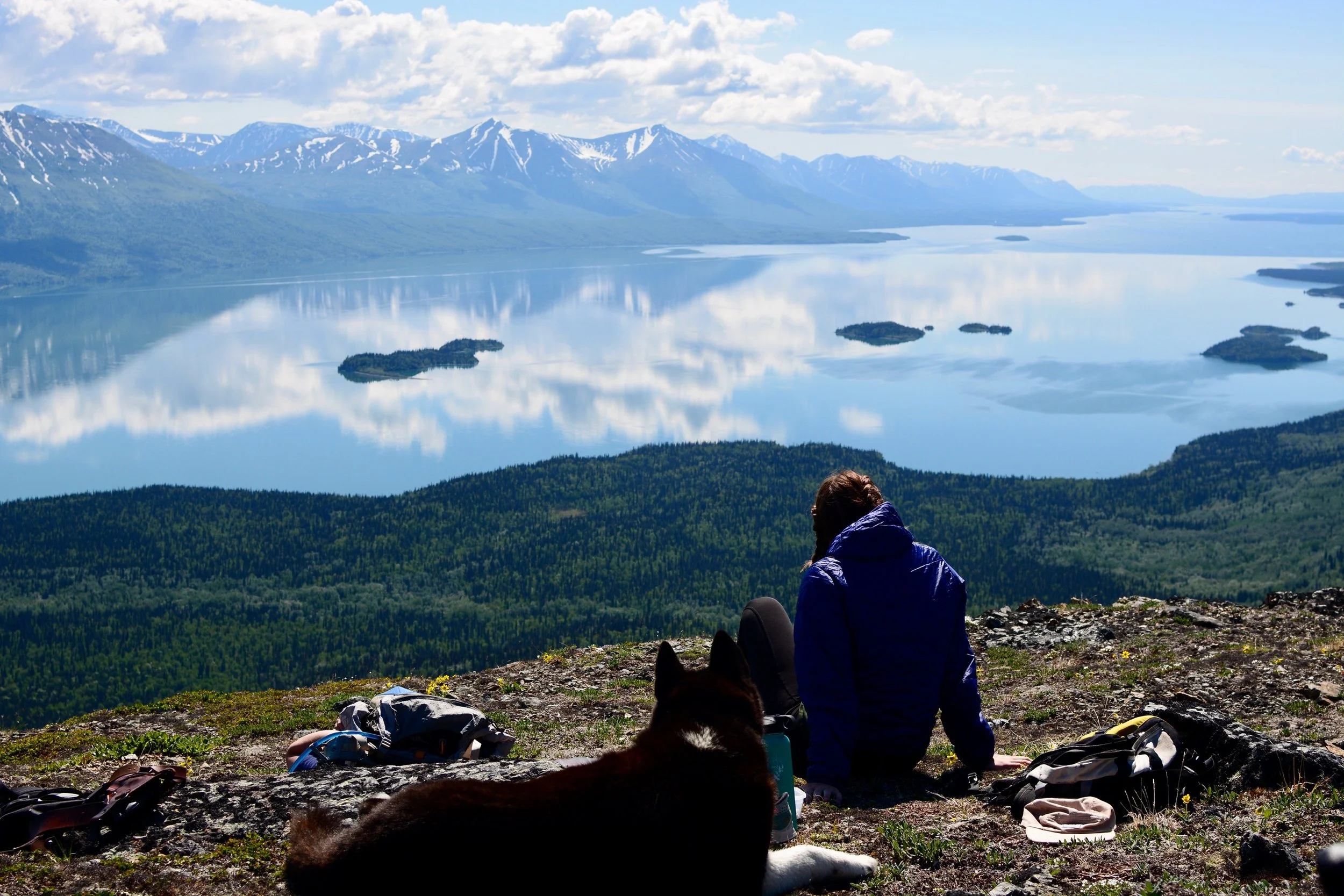 Hiker on Portage Creek Trail in Lake Clark National Park
