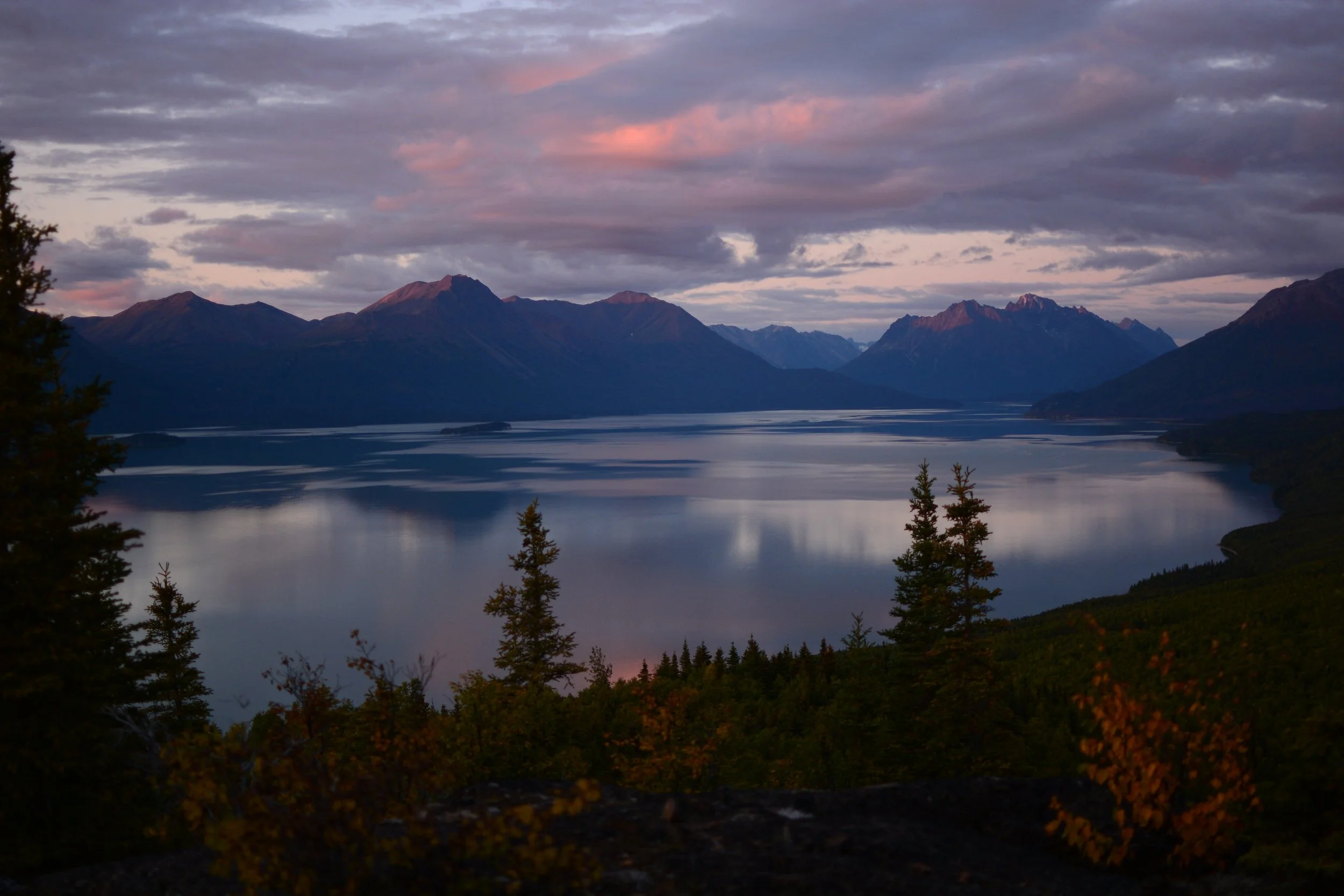 Sunset over Lake Clark