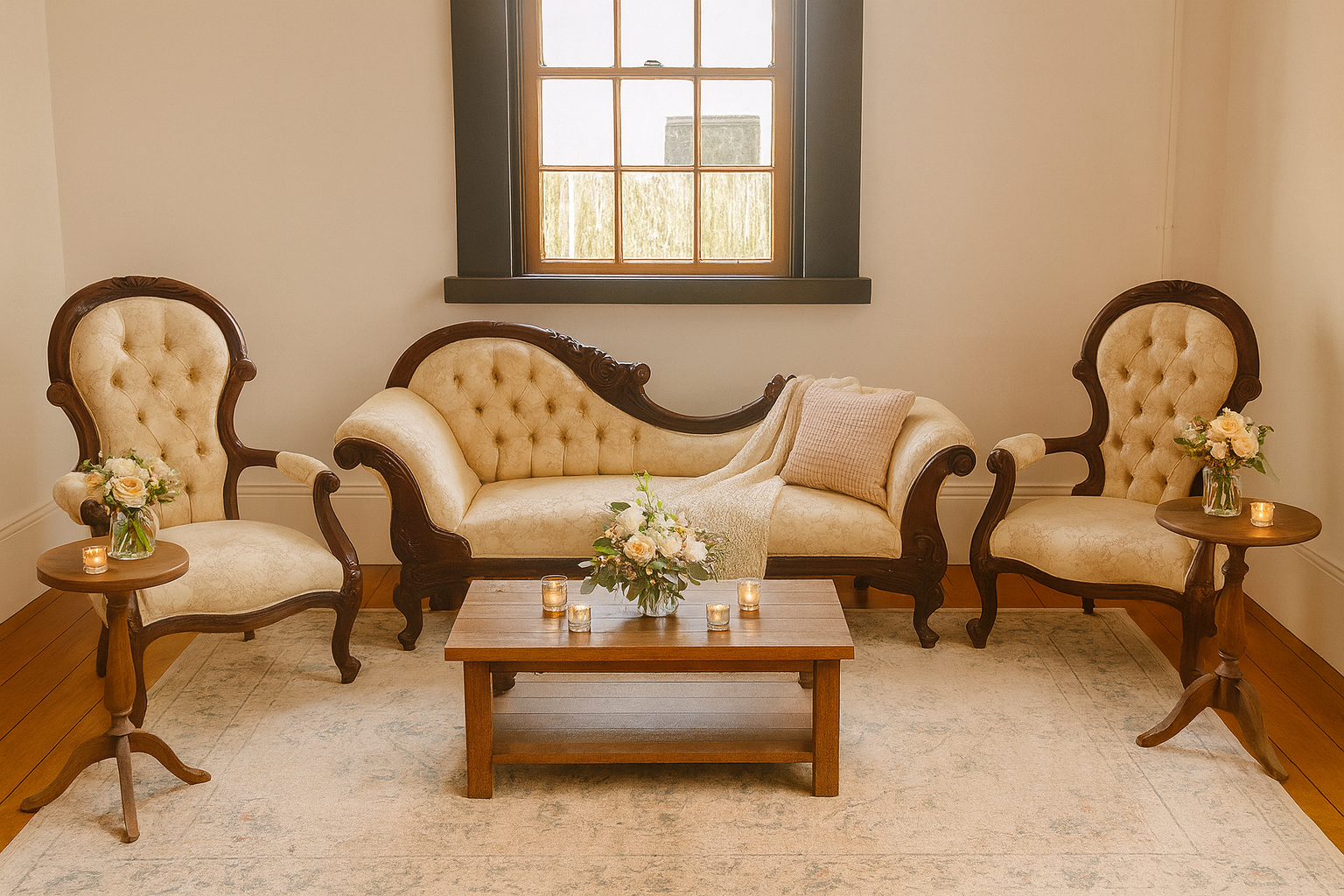 Victorian 3 piece lounge suite