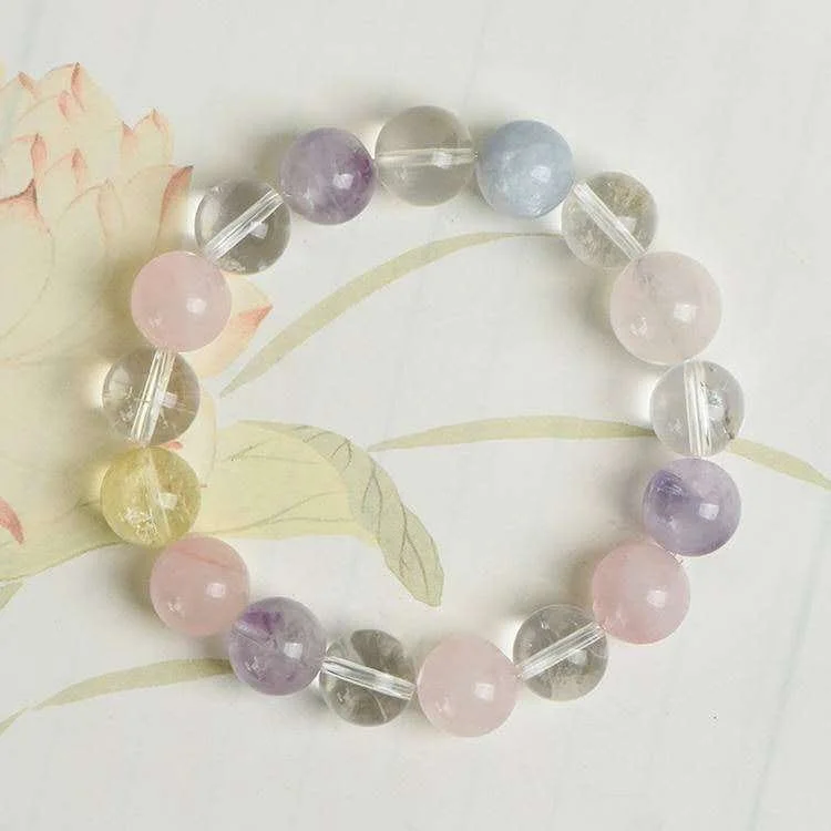 🌈 Multi-Gemstone Energy Bracelet (12–14mm)