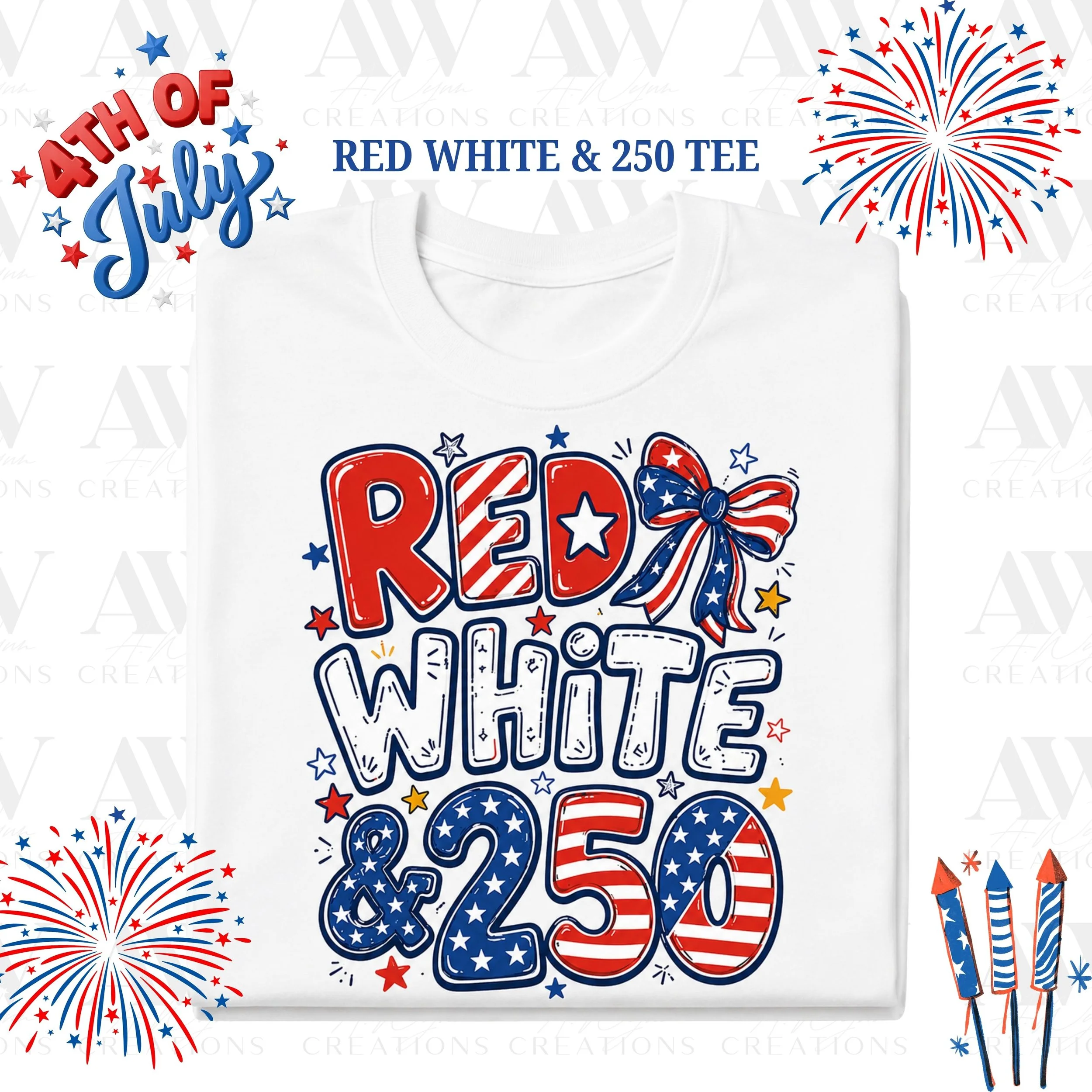 Red, White & 250 Tee