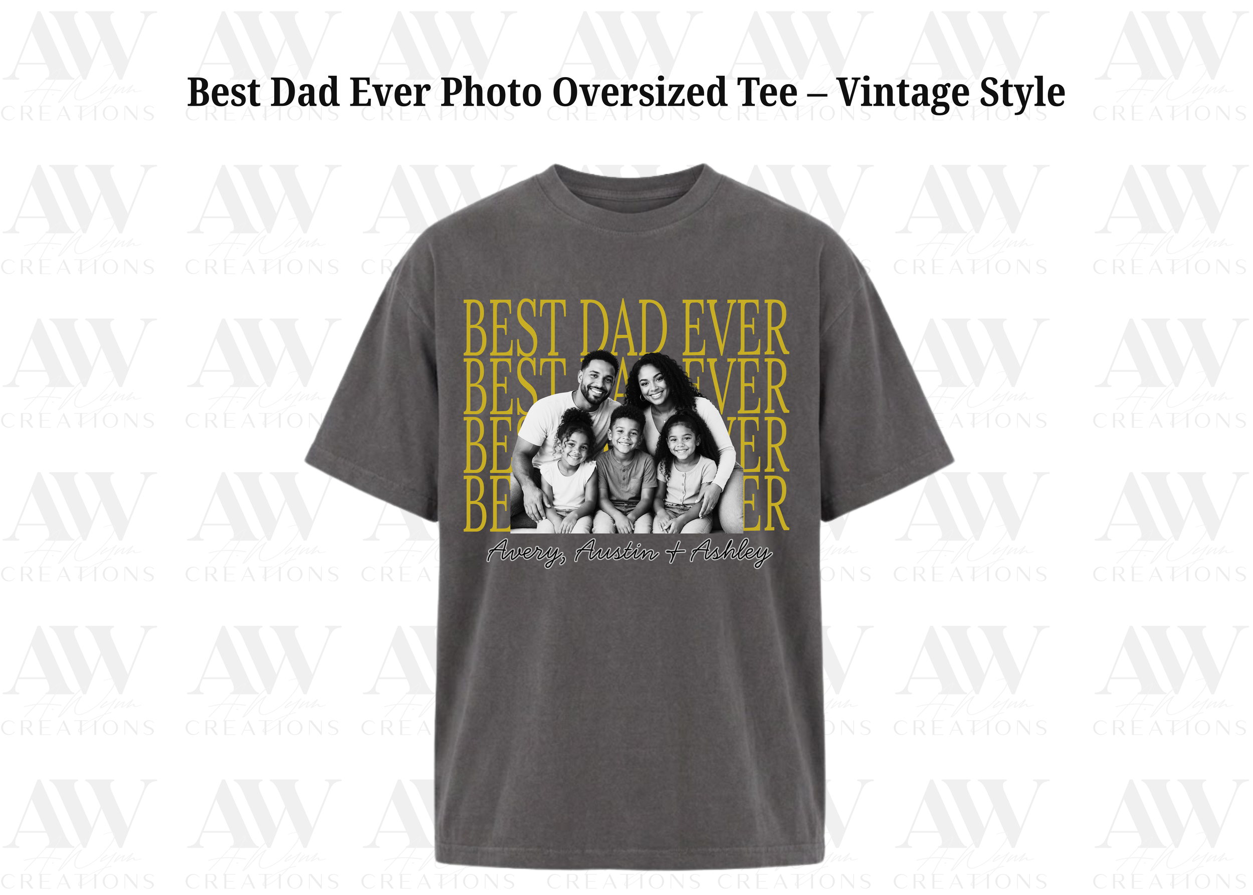 Best Dad Ever Photo Oversized Tee – Vintage Style