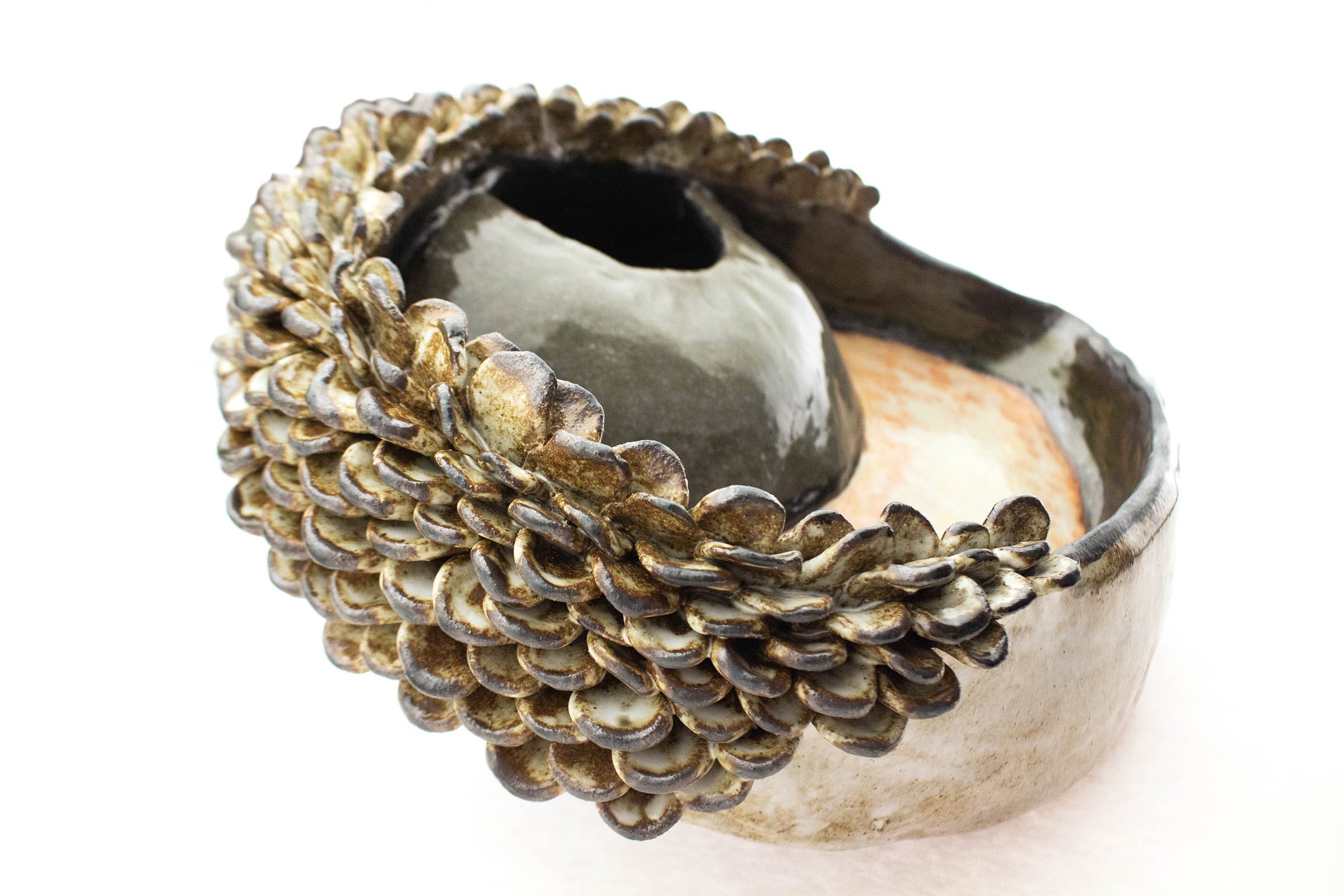 The Eye of March (detail), 2026, Ceramic, 14 x 10 x 4in