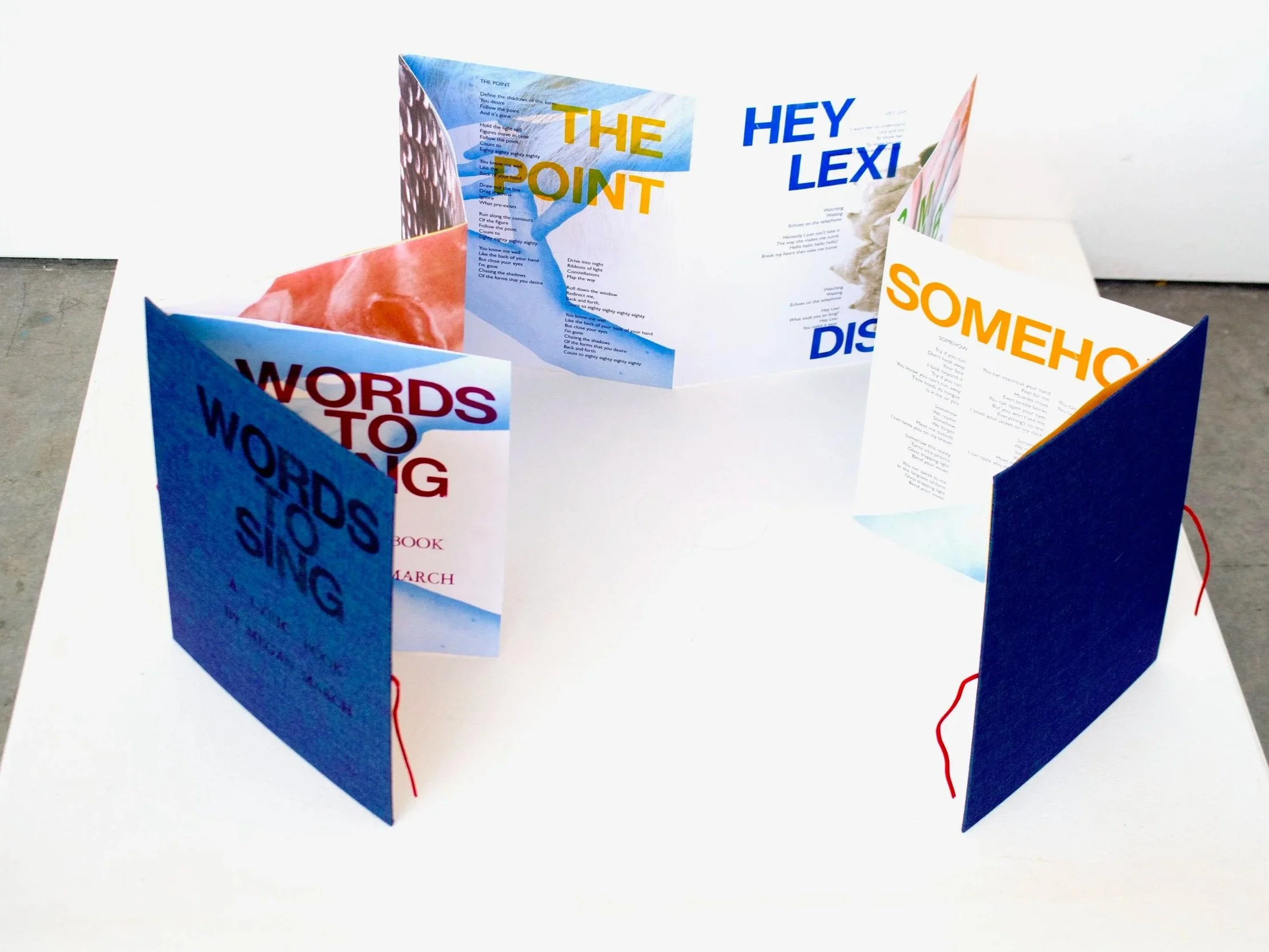 WORDS TO SING (hardbound), 2025, Risograph, letterpress accordion book