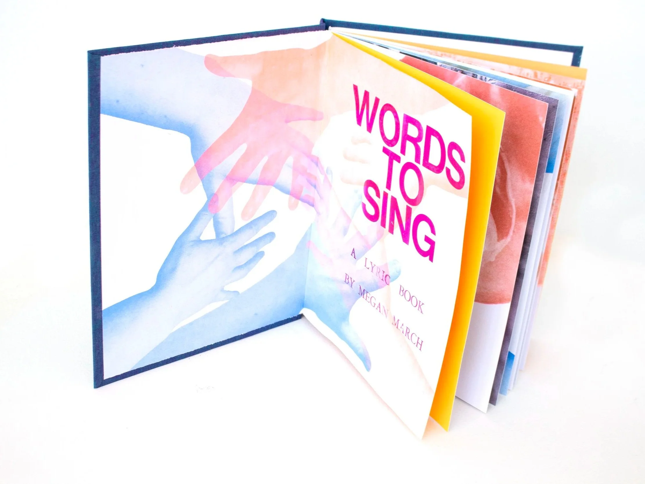 WORDS TO SING (hardbound), 2025, Risograph, letterpress 