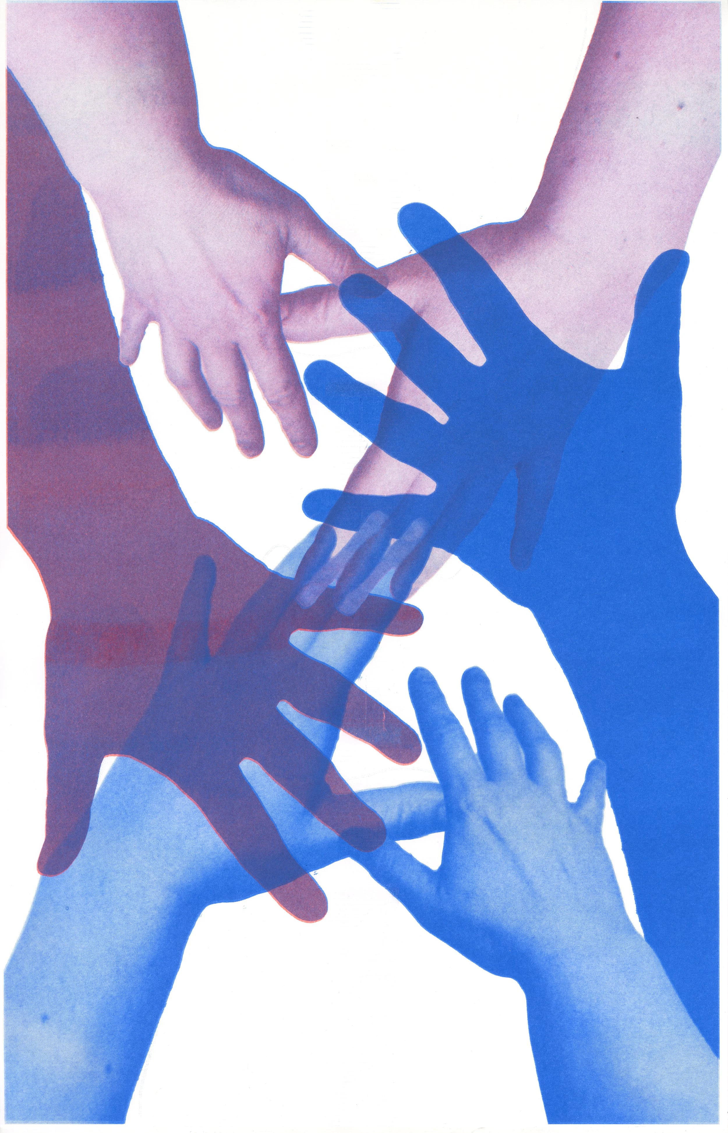 Blue and Purple Hands, 2025
Risograph on paper, 11 x 17in