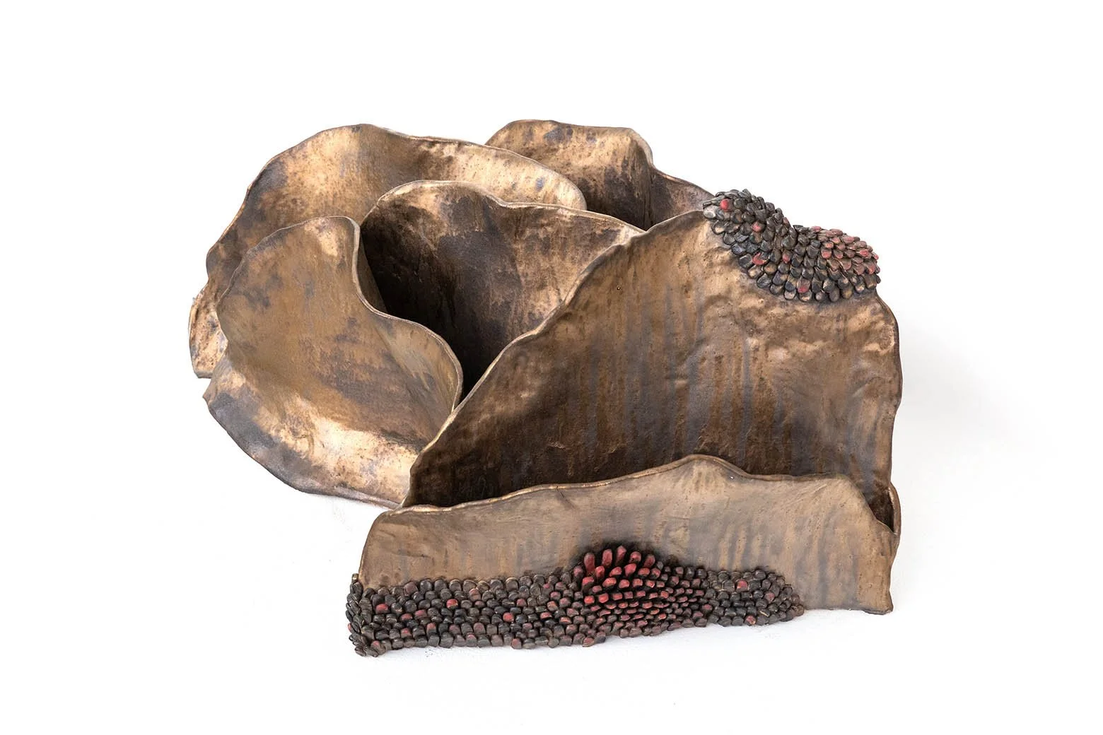 Seven Layers of Skin, 2025,
Ceramic, wooden acoustic sound box,
27 x 37 x 39in