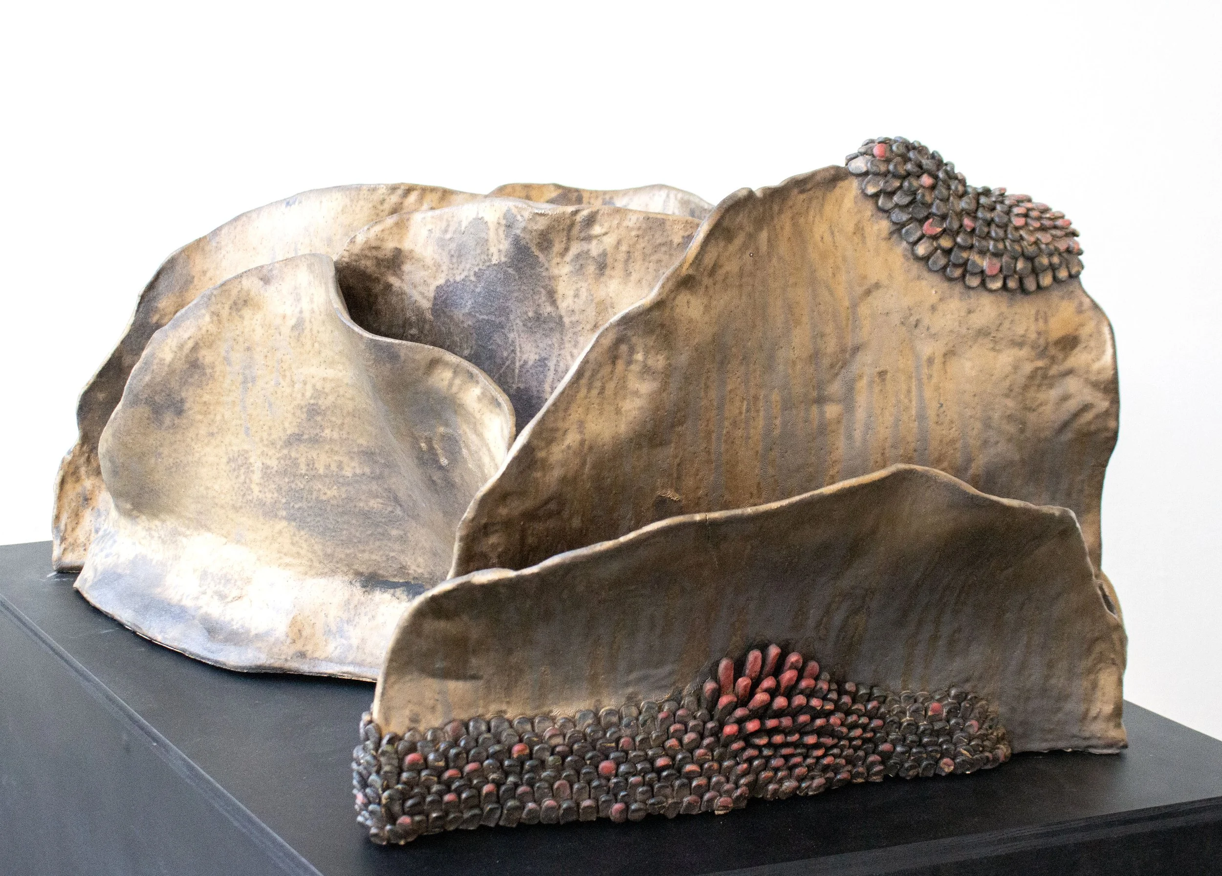 ECHOS, 2025,
Ceramic, wooden acoustic sound box,
27 x 37 x 39in