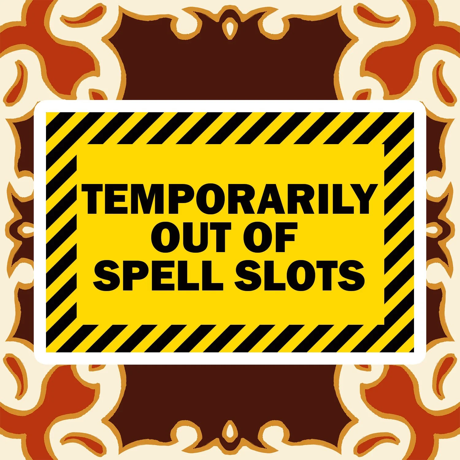 WARNING - Out of Spell Slots Vinyl Sticker