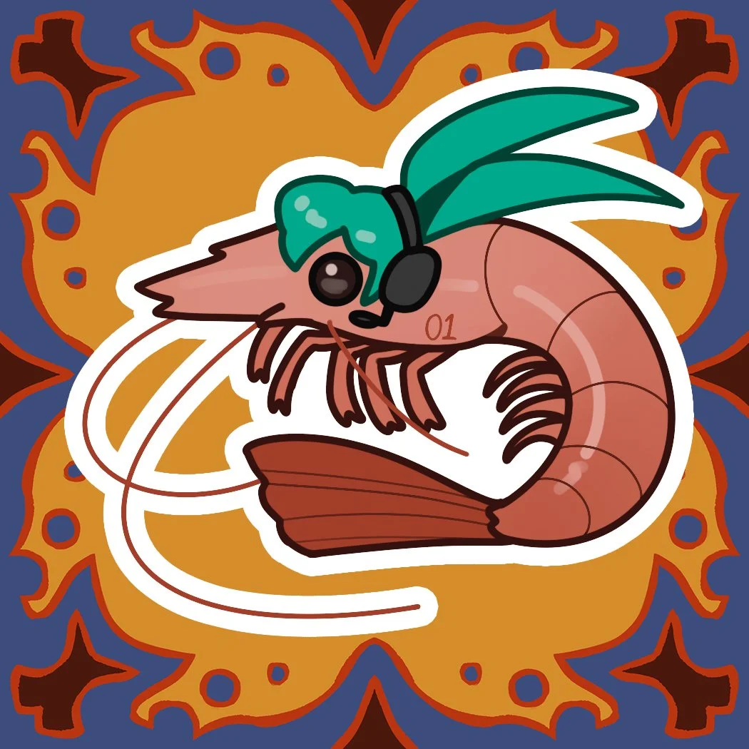 Shrimply Miku - Vocaloid Vinyl Sticker