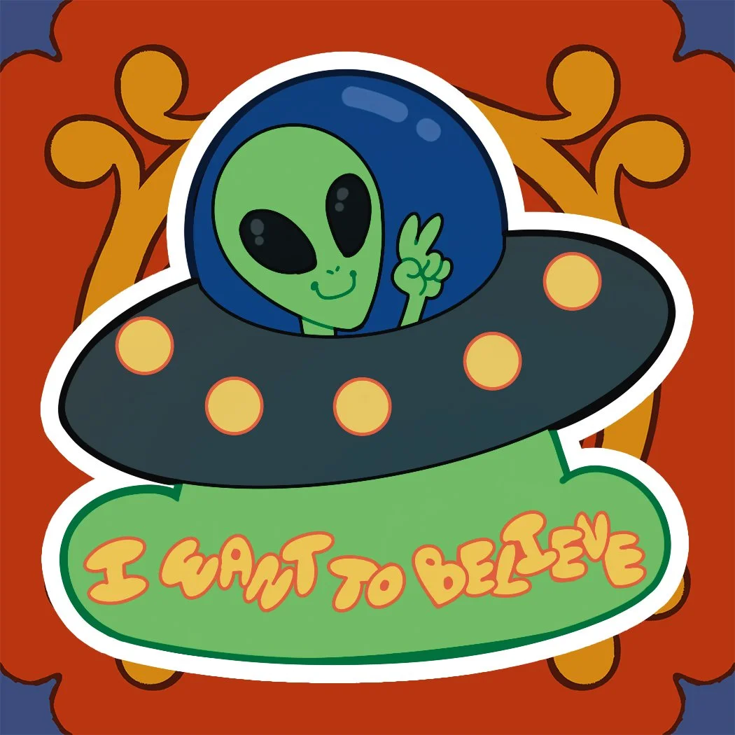 I Want To Believe - Halloween Vinyl Sticker