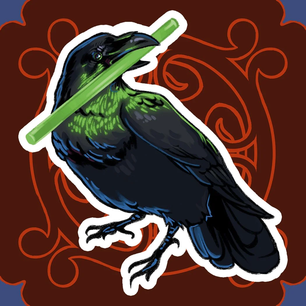 Rave Raven - Halloween Vinyl Sticker