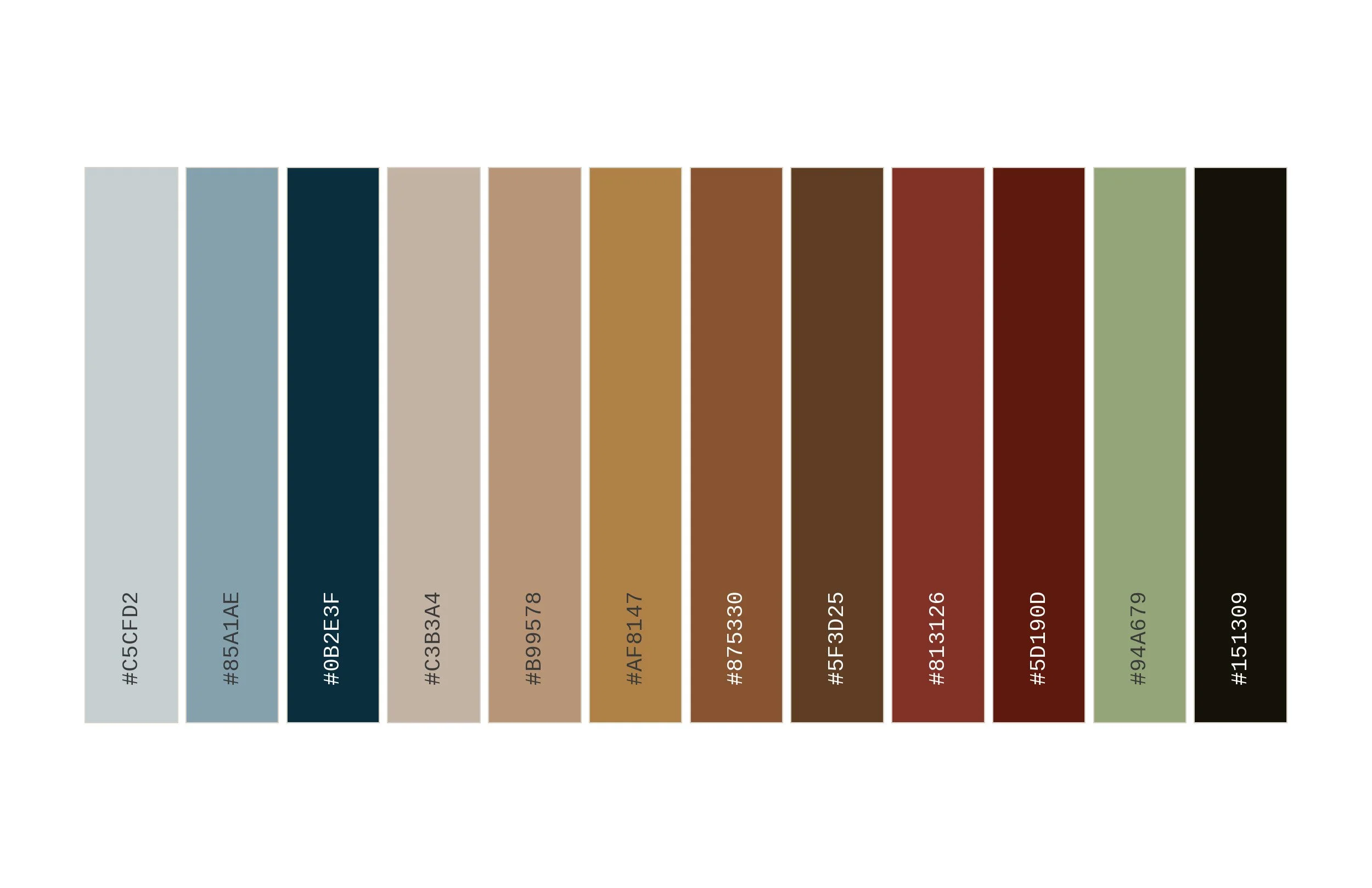 Tru Western No. 5 Canyon Echoes toolkit, the colour palette, twelve swatches from the campaign photography, from sky blue and adobe to leather brown, label red, agave green and black