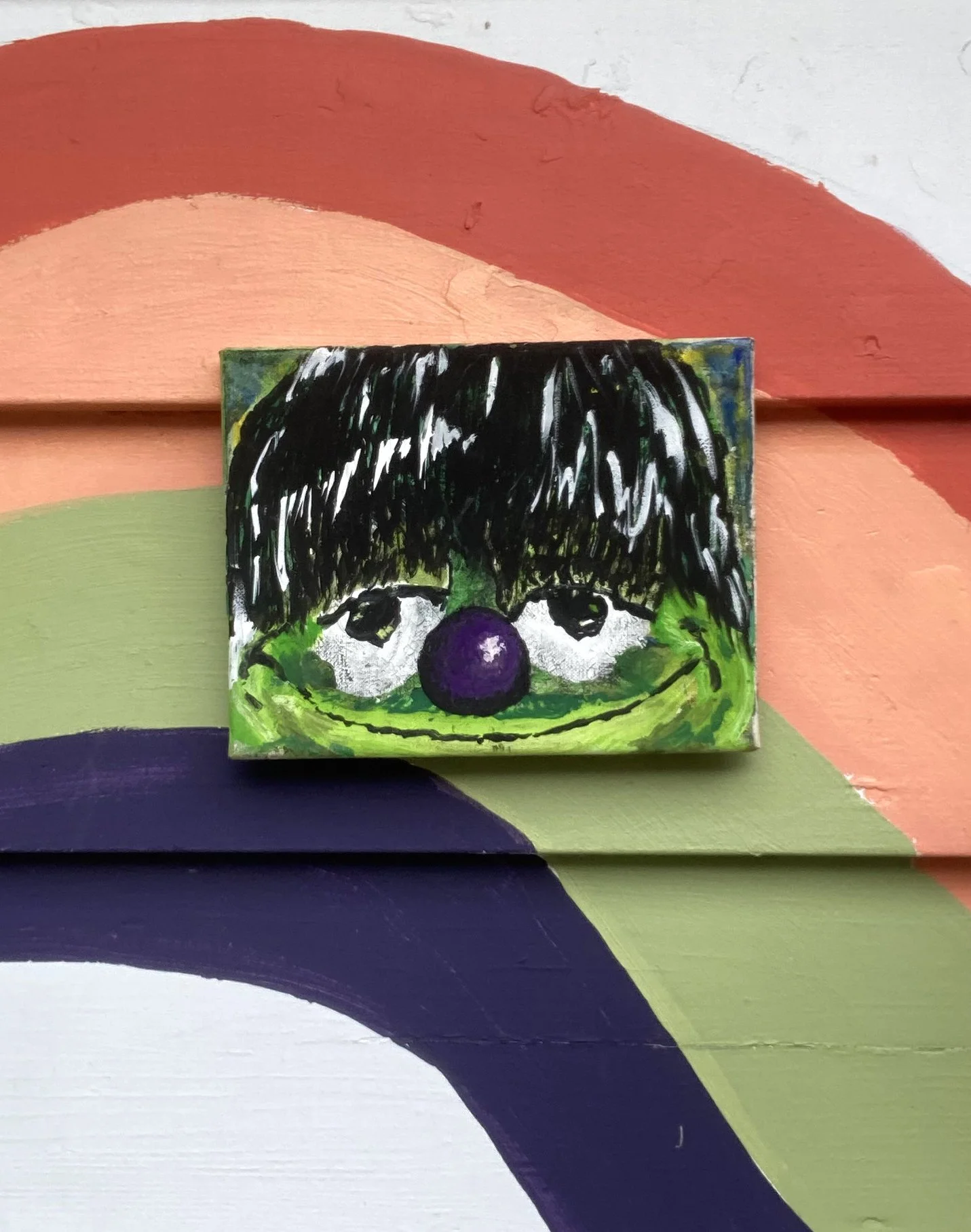Supertouch - Acrylic on canvas board, 9" x 7"